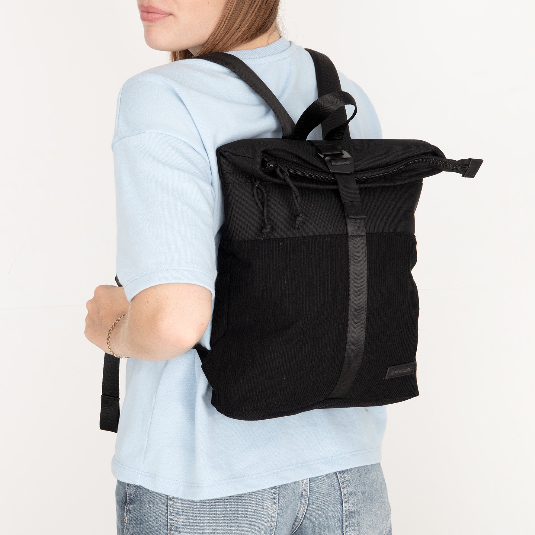 Ribbi - Rolrugzakje 'Los Angeles' mini black 7L