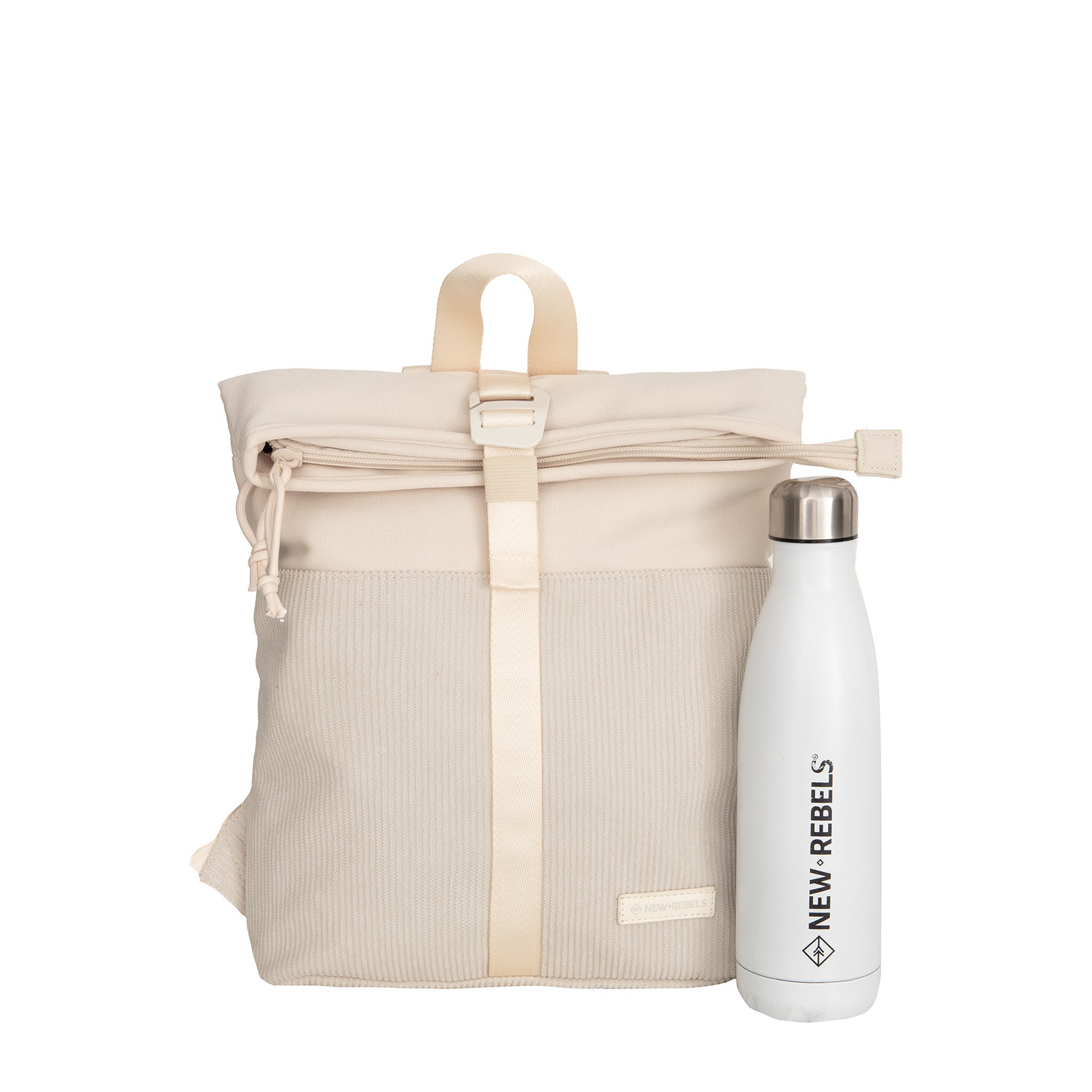 Ribbi - Rolltop backpack 'Los Angeles' mini beige 7L