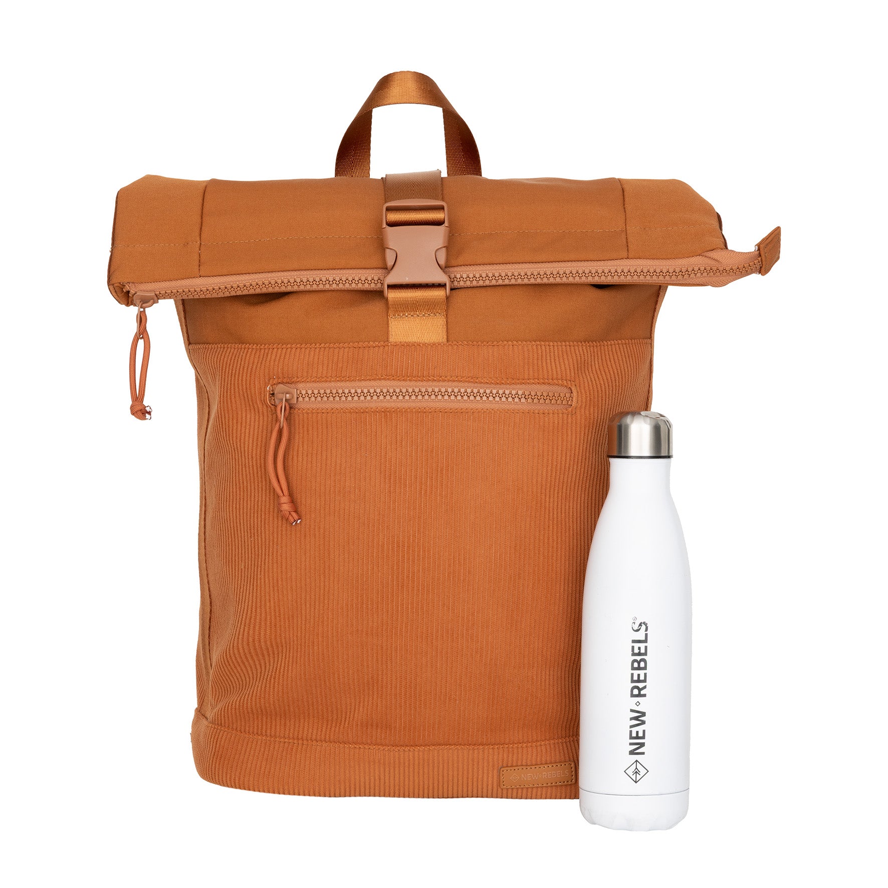 Ribbi - Rolrugzak 'New York' coffee brown 17-21L