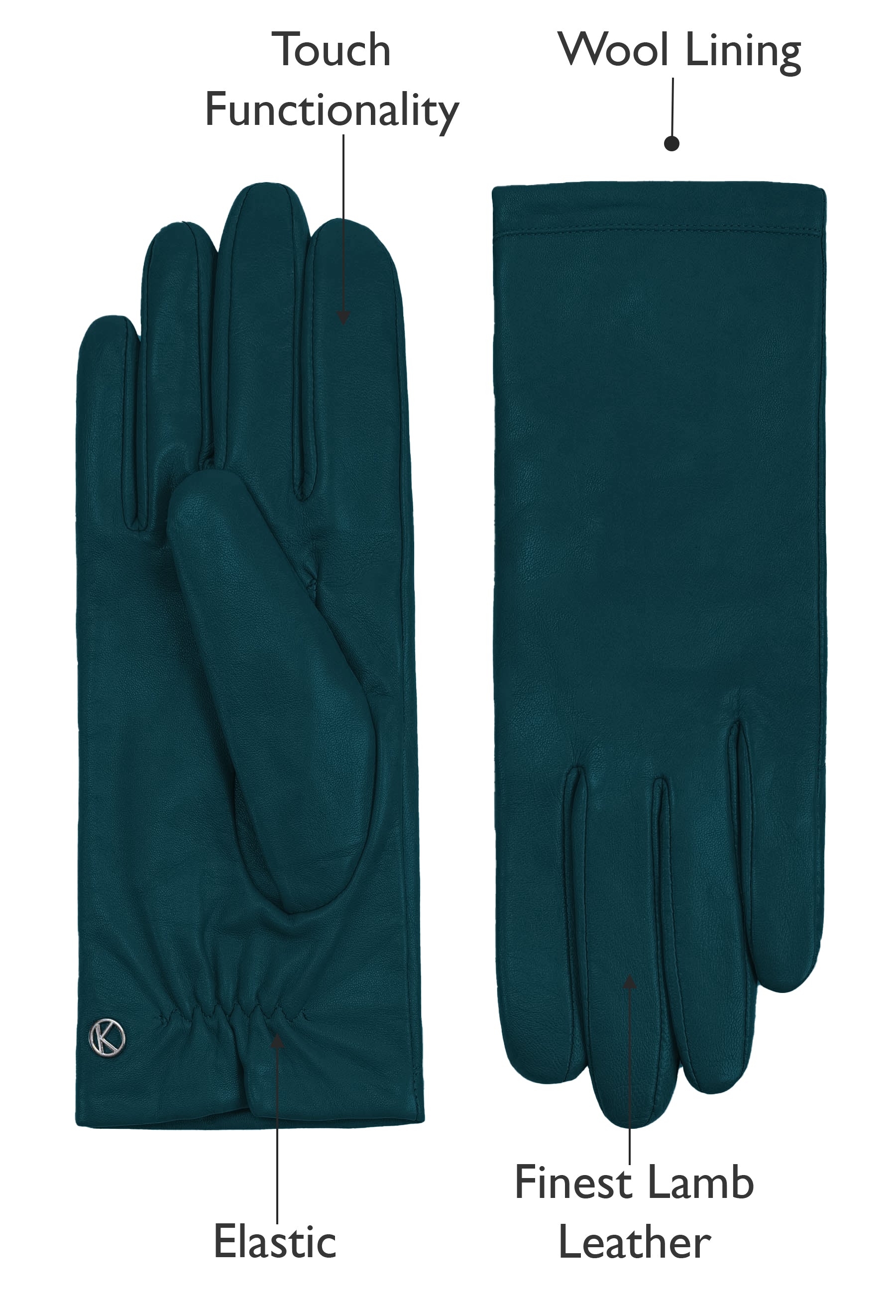 Handschoenen 'Chelsea' Teal
