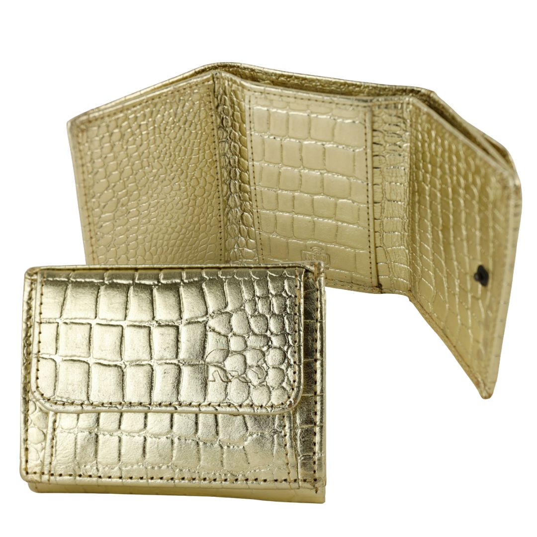 Portemonneetje 'Nana' croco champagne