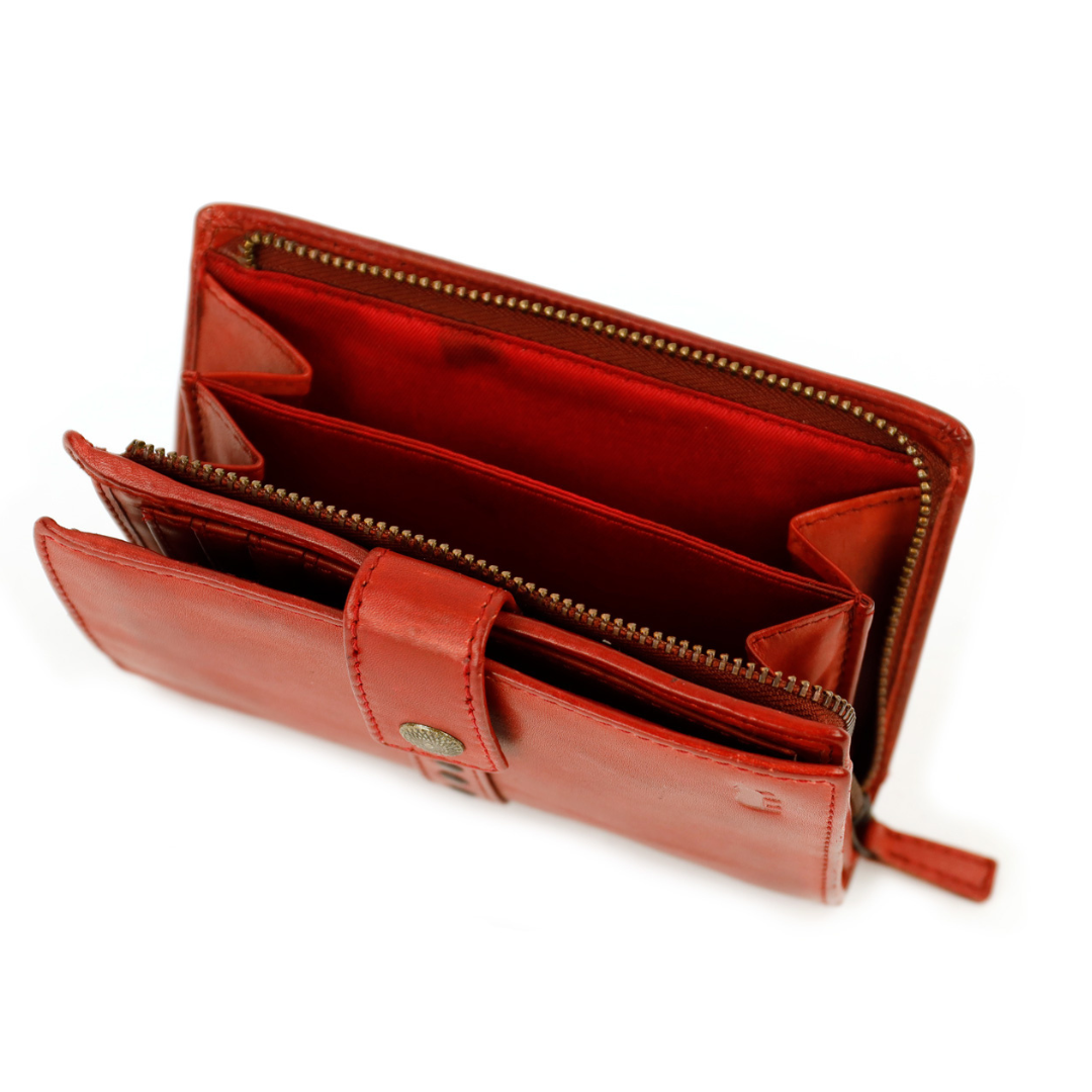 Portemonnee 'Sanne' rood studs