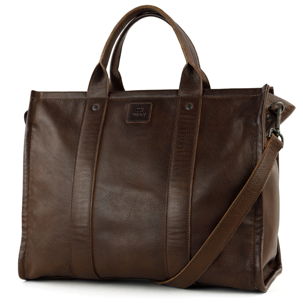 Laptoptas/tote bag 15.6” 'Pepe' XL donkerbruin