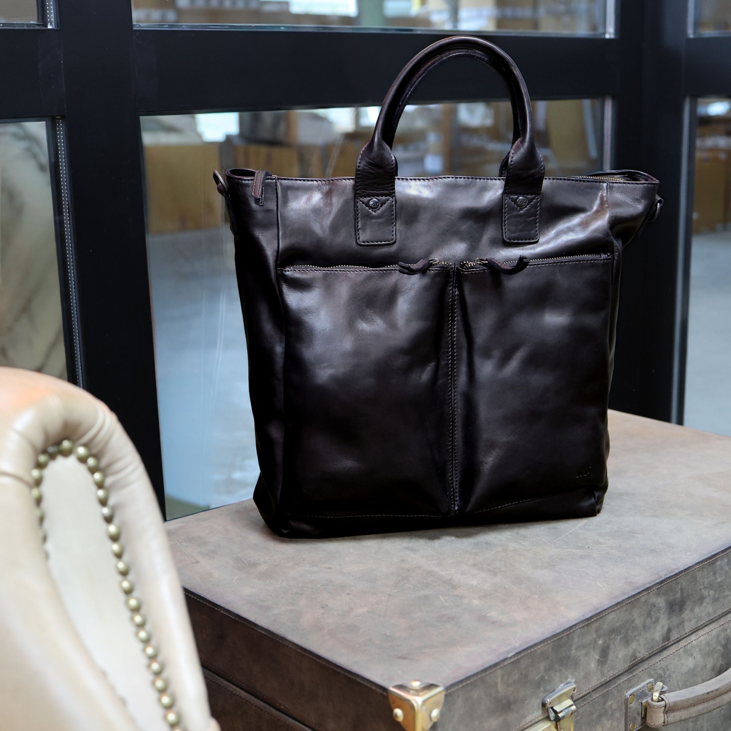 Unisex hand-/schoudertas 'Vera' zwart