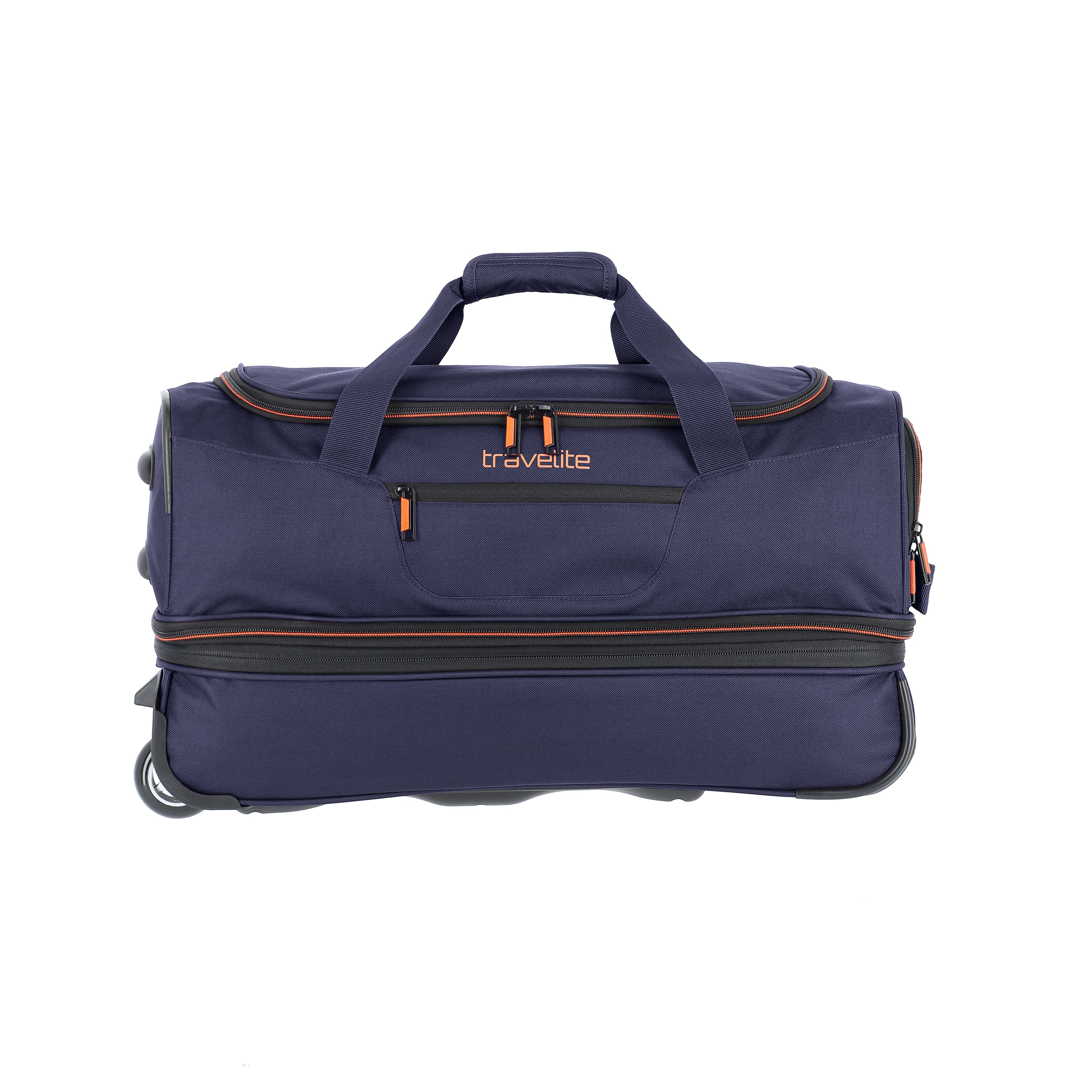 Basics - Weekend/travel bag with wheels S expandable - Navy blue