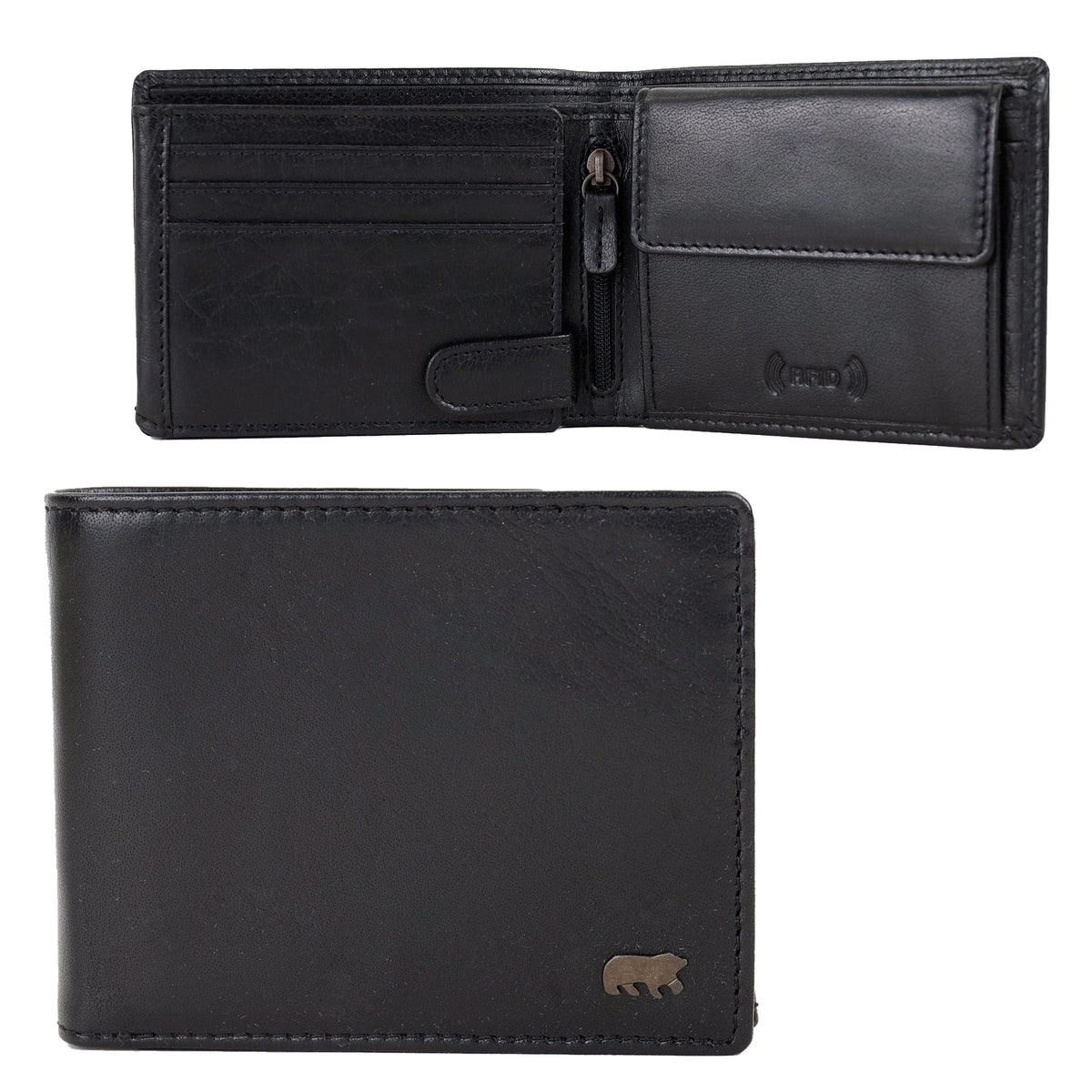Heren portemonnee/billfold 'Niels' Andorra zwart
