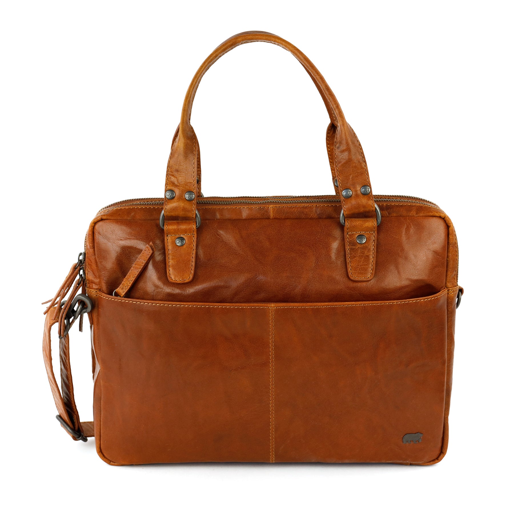Kleine laptoptas 'Teun' Andorra cognac
