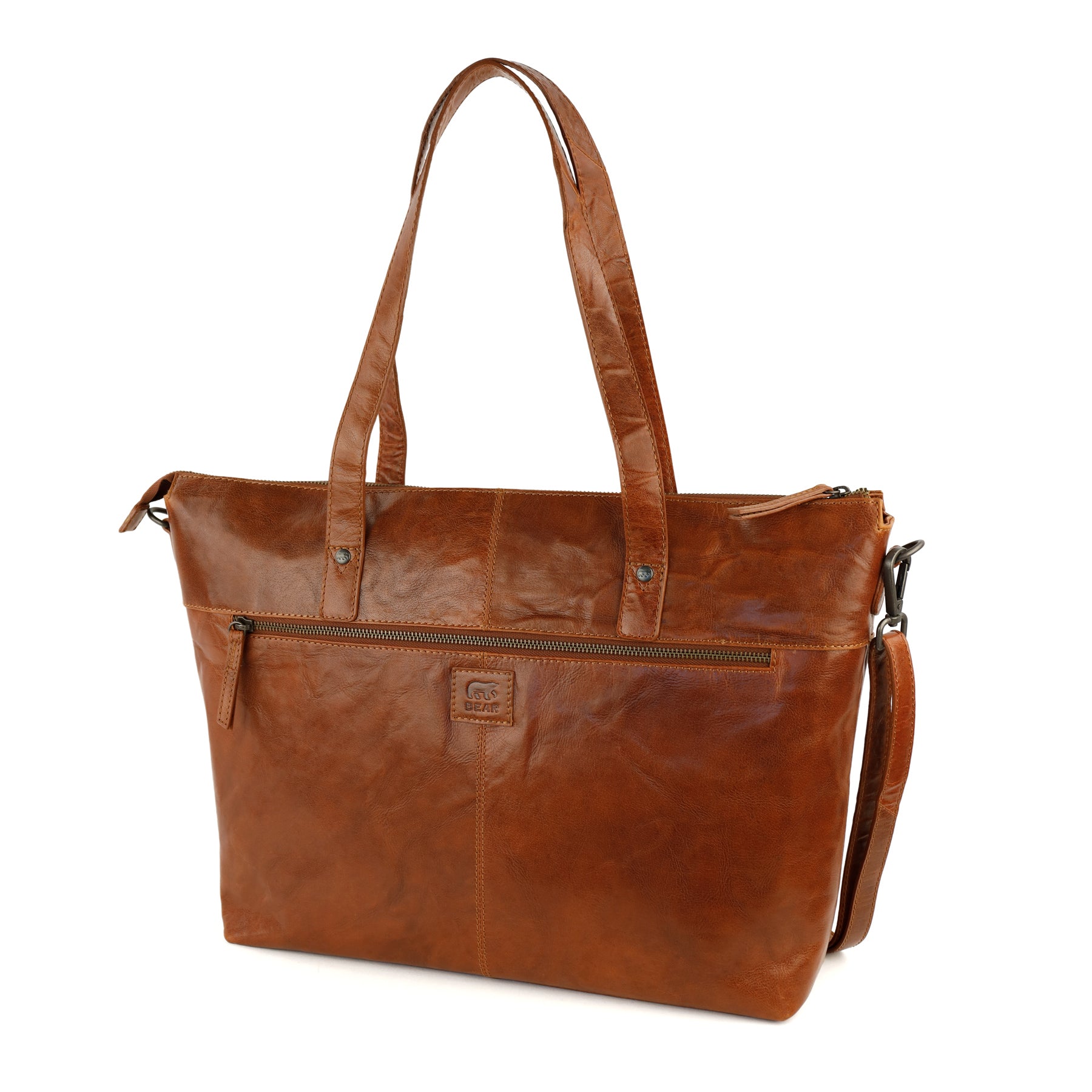 Laptoptas/shopper 'Manouk' Andorra cognac