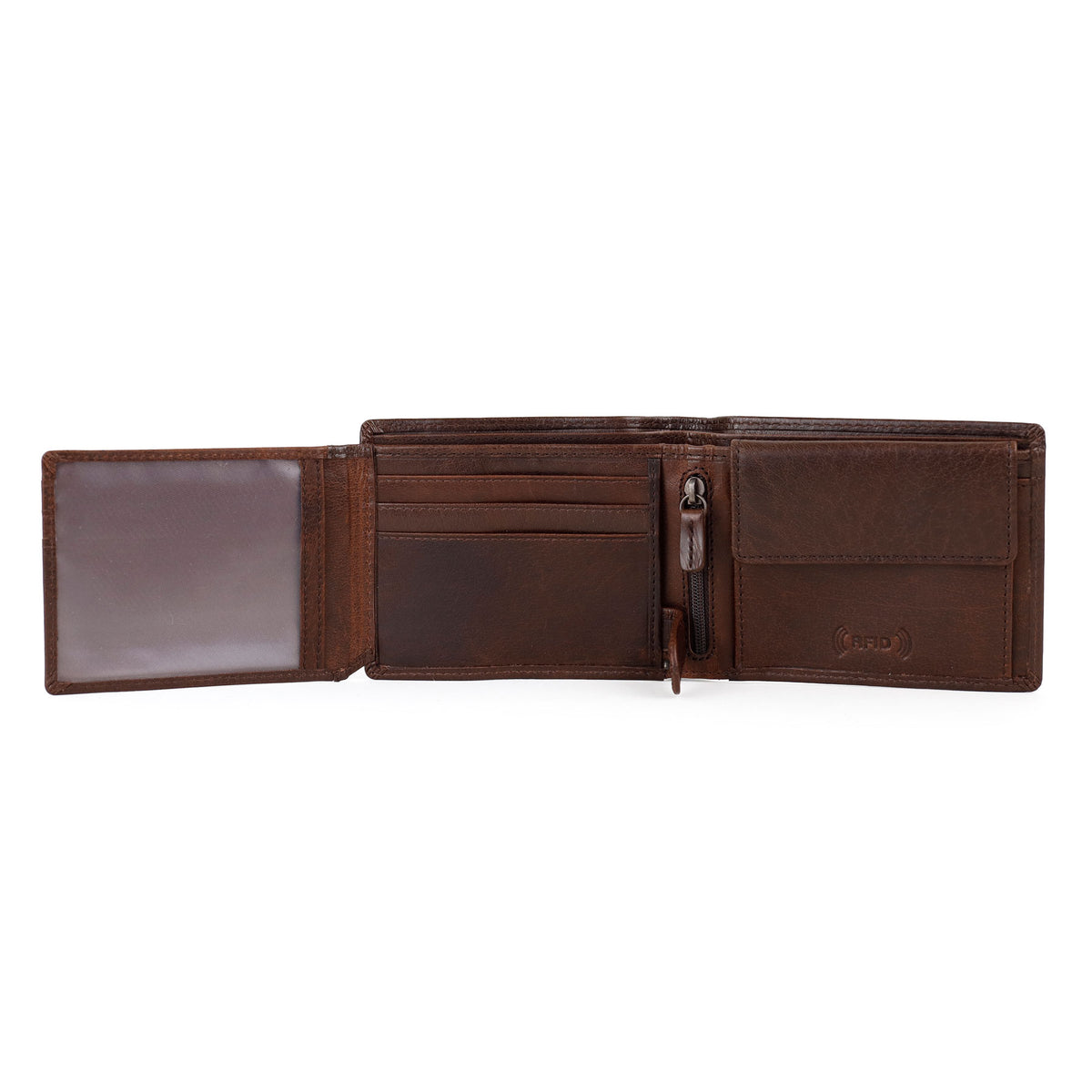 Heren portemonnee/billfold 'Niels' Andorra donkerbruin
