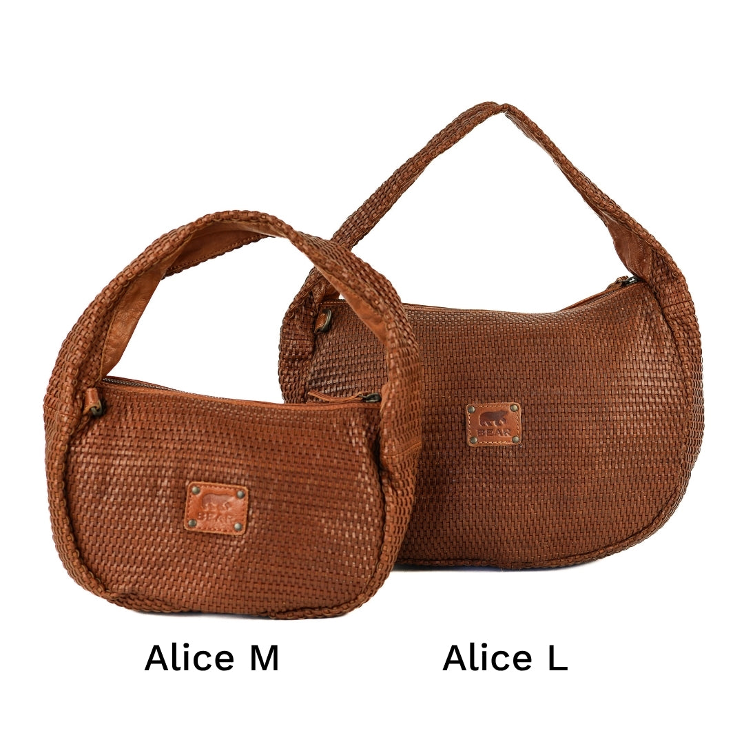 Gevlochten buideltas 'Alice' L donkerbruin