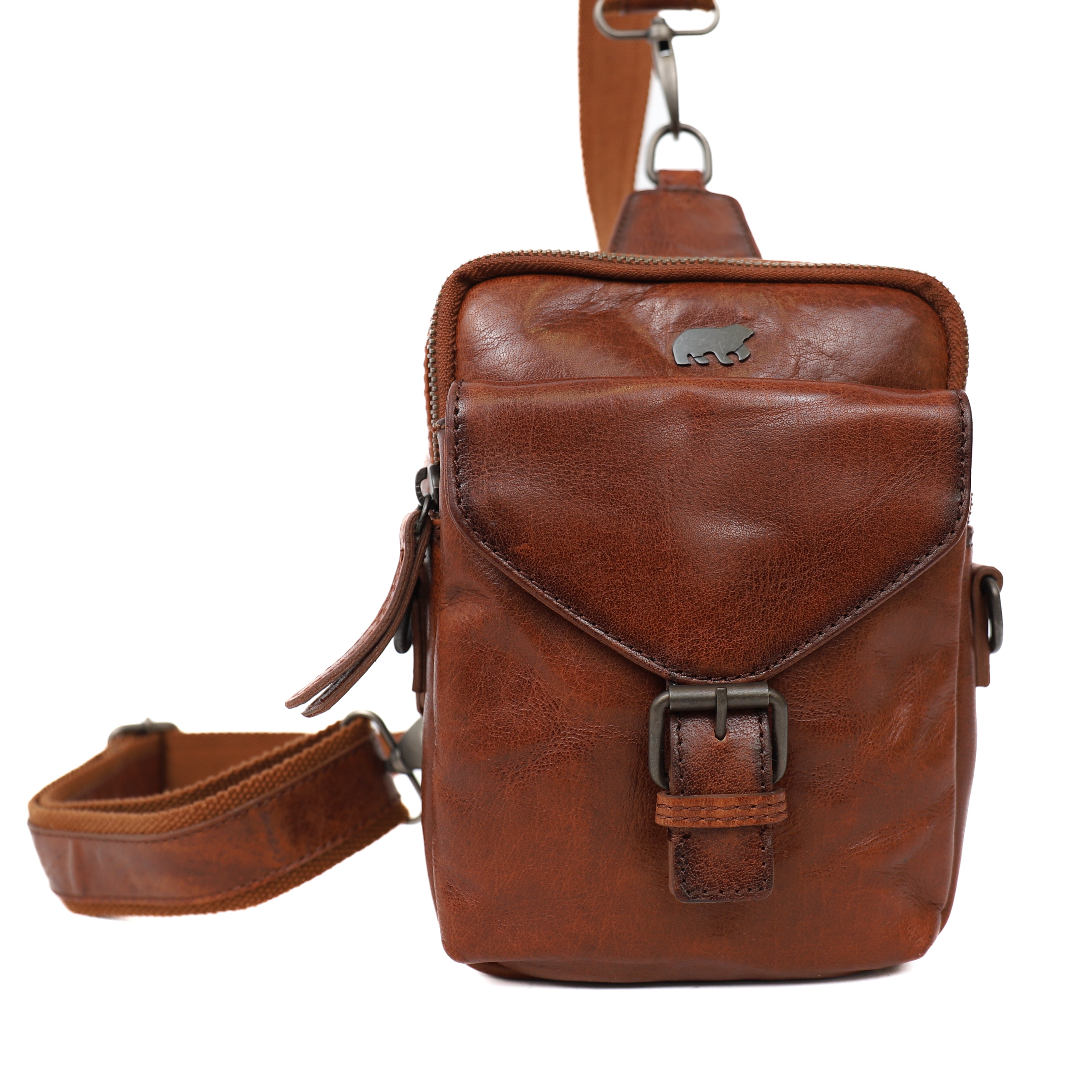 Crossbody/shoulder bag 'Noah' cognac