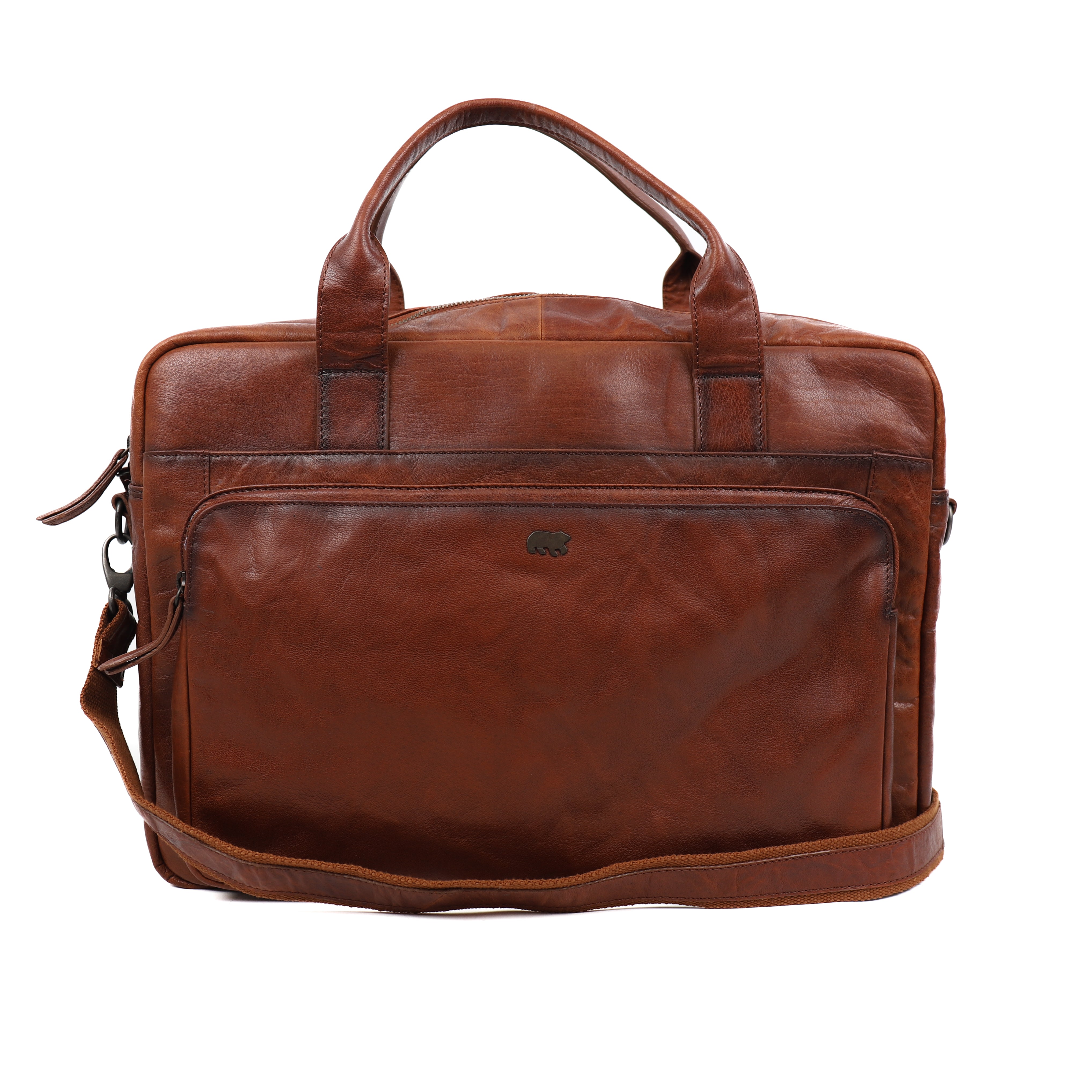 Grote laptoptas 'Viktor' cognac