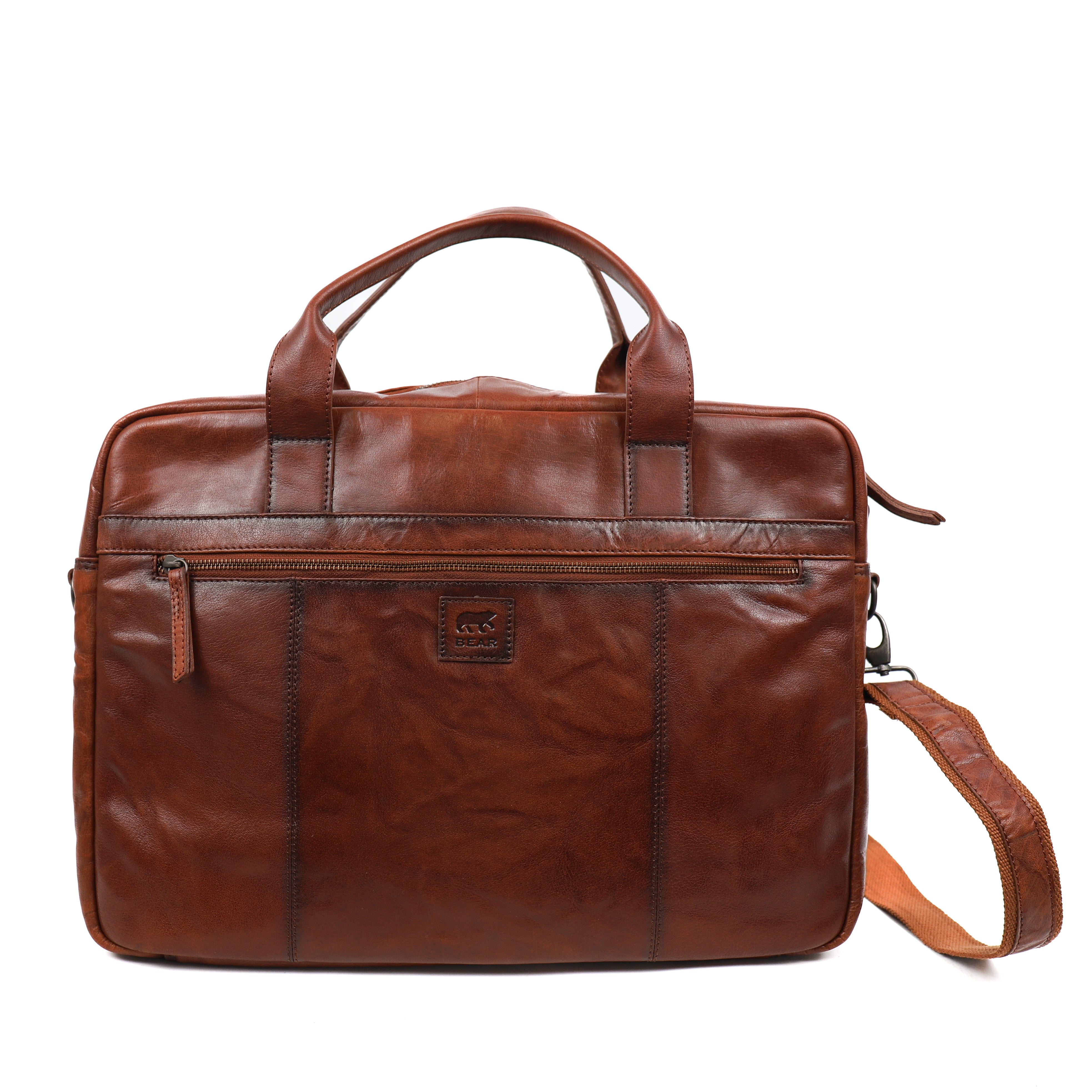 Large laptop bag 'Viktor' cognac