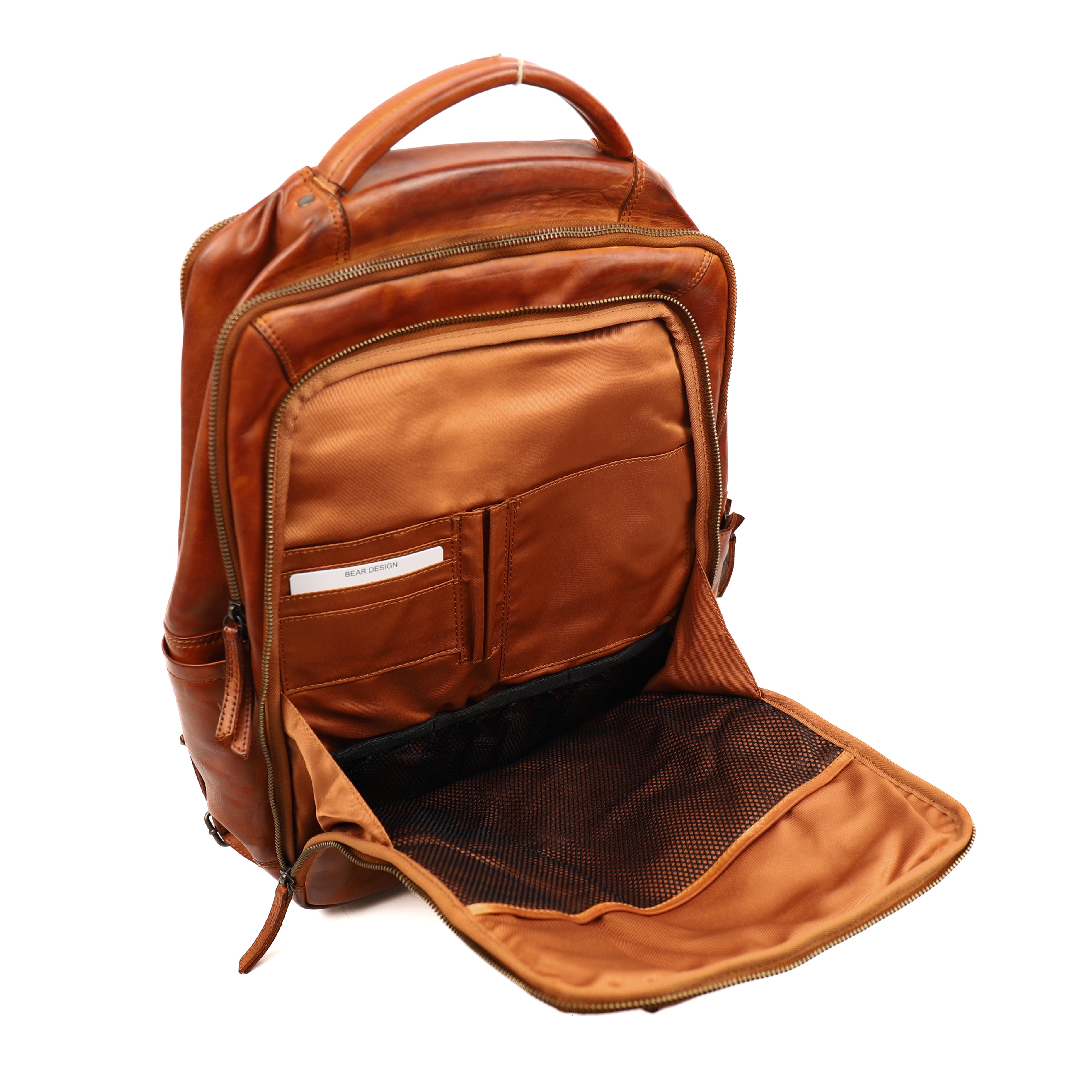 Laptop backpack 'Jayden' XL cognac