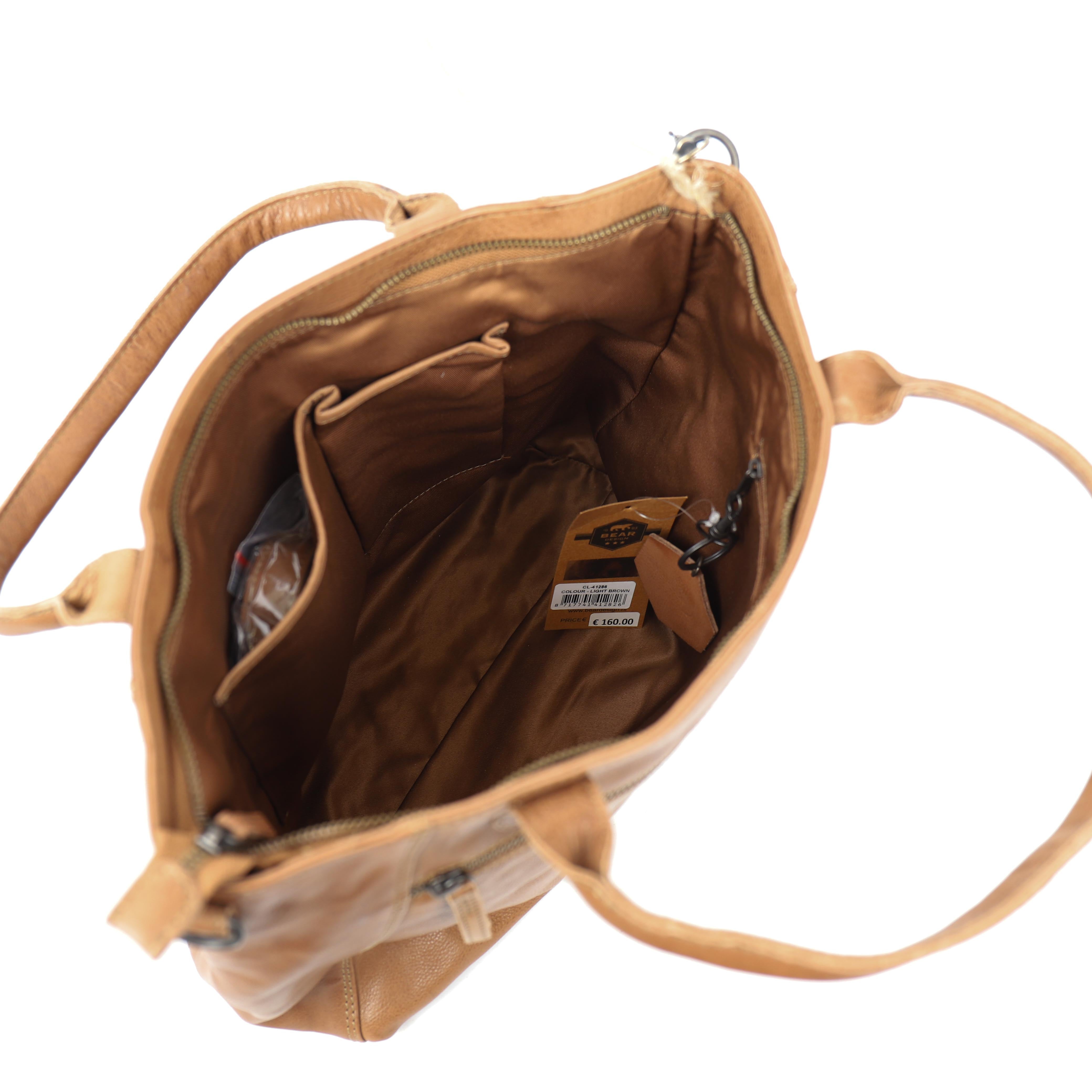 Hand/shoulder bag 'Freya' Cognac