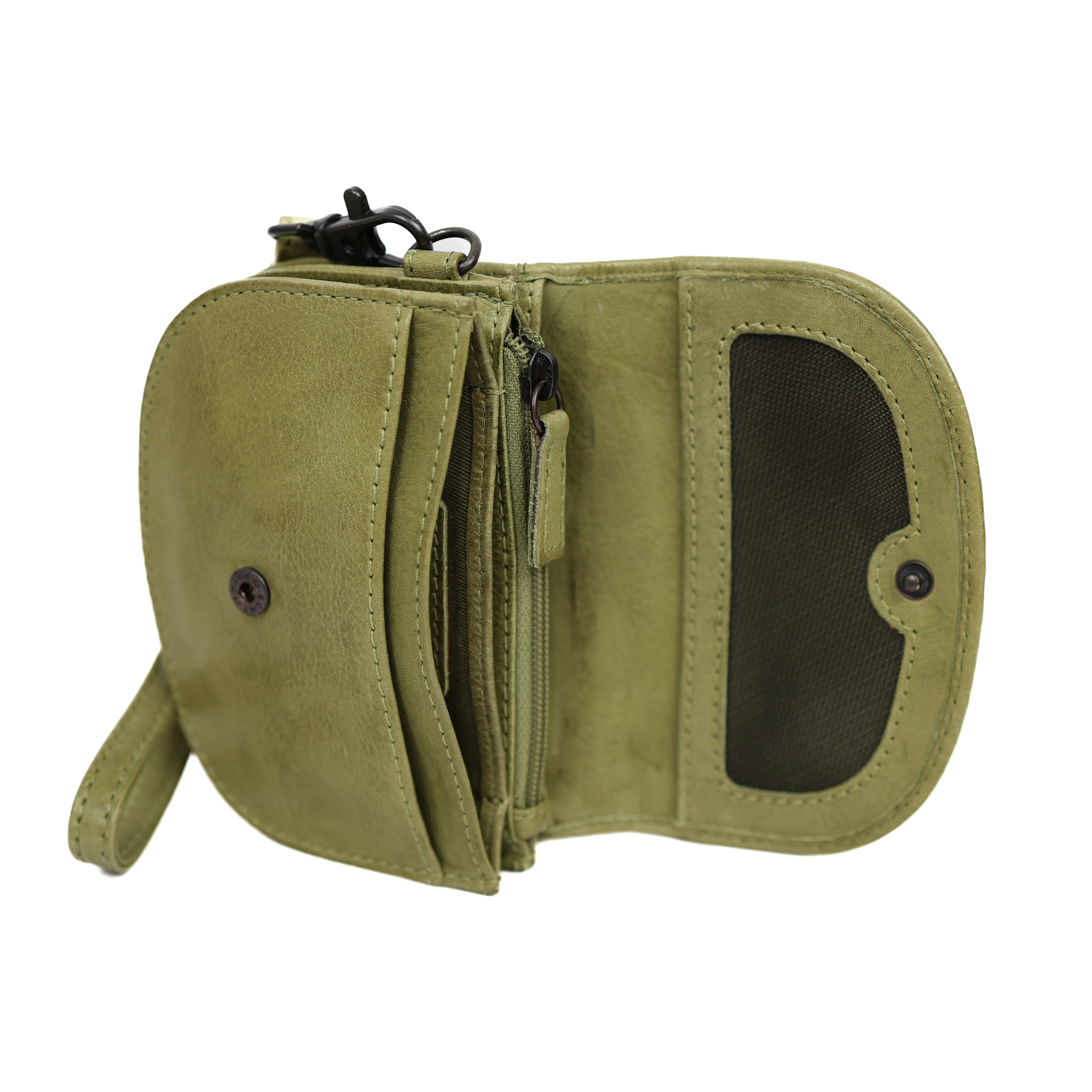 Wallet with wrist strap 'Eva' moss