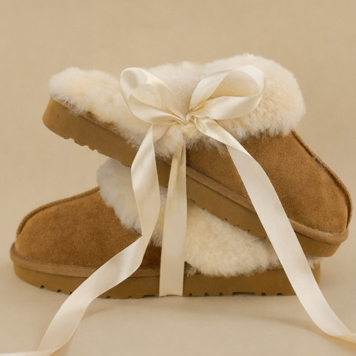 Slippers 'Teddy' beige