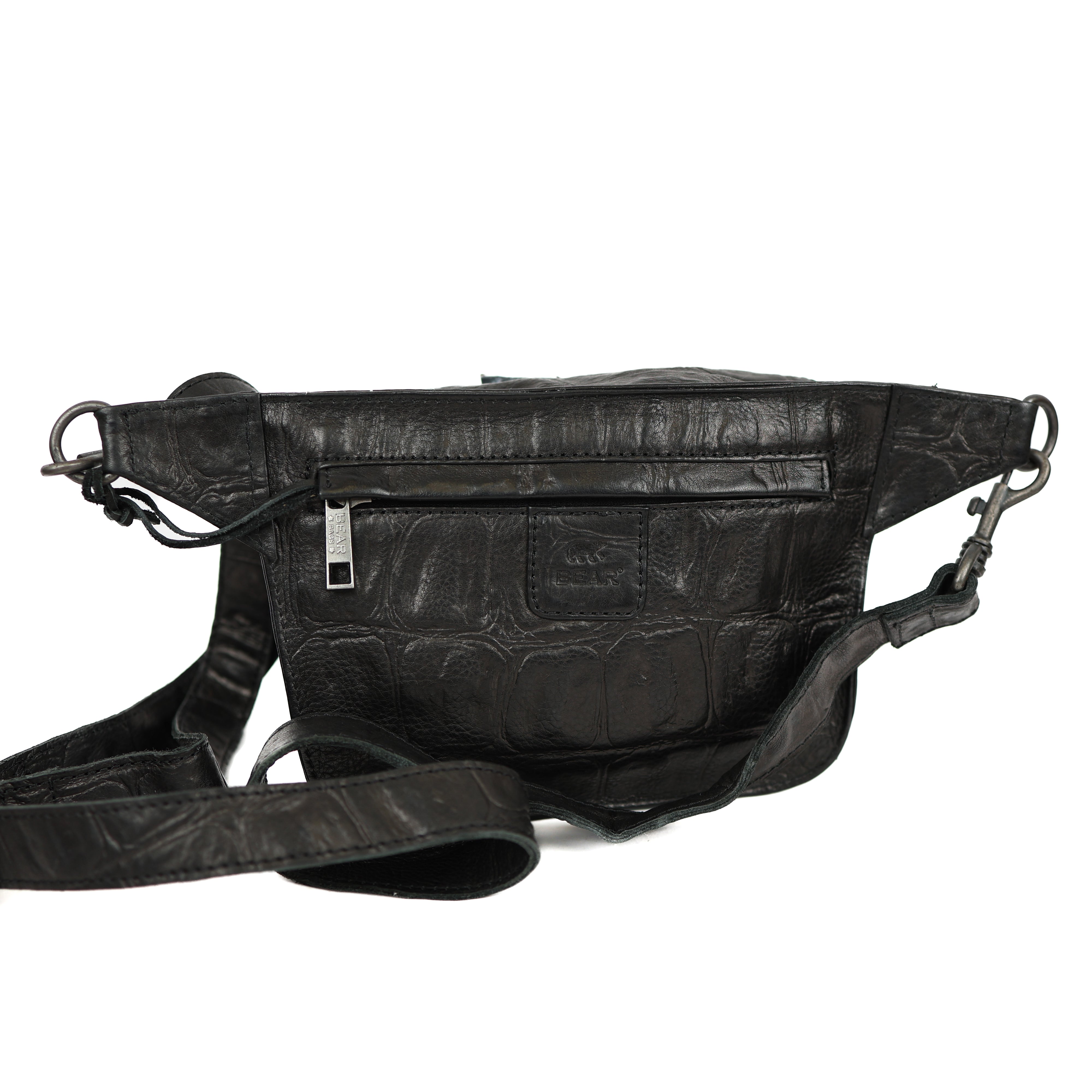 Crossbody tas 'Stef' zwart croco
