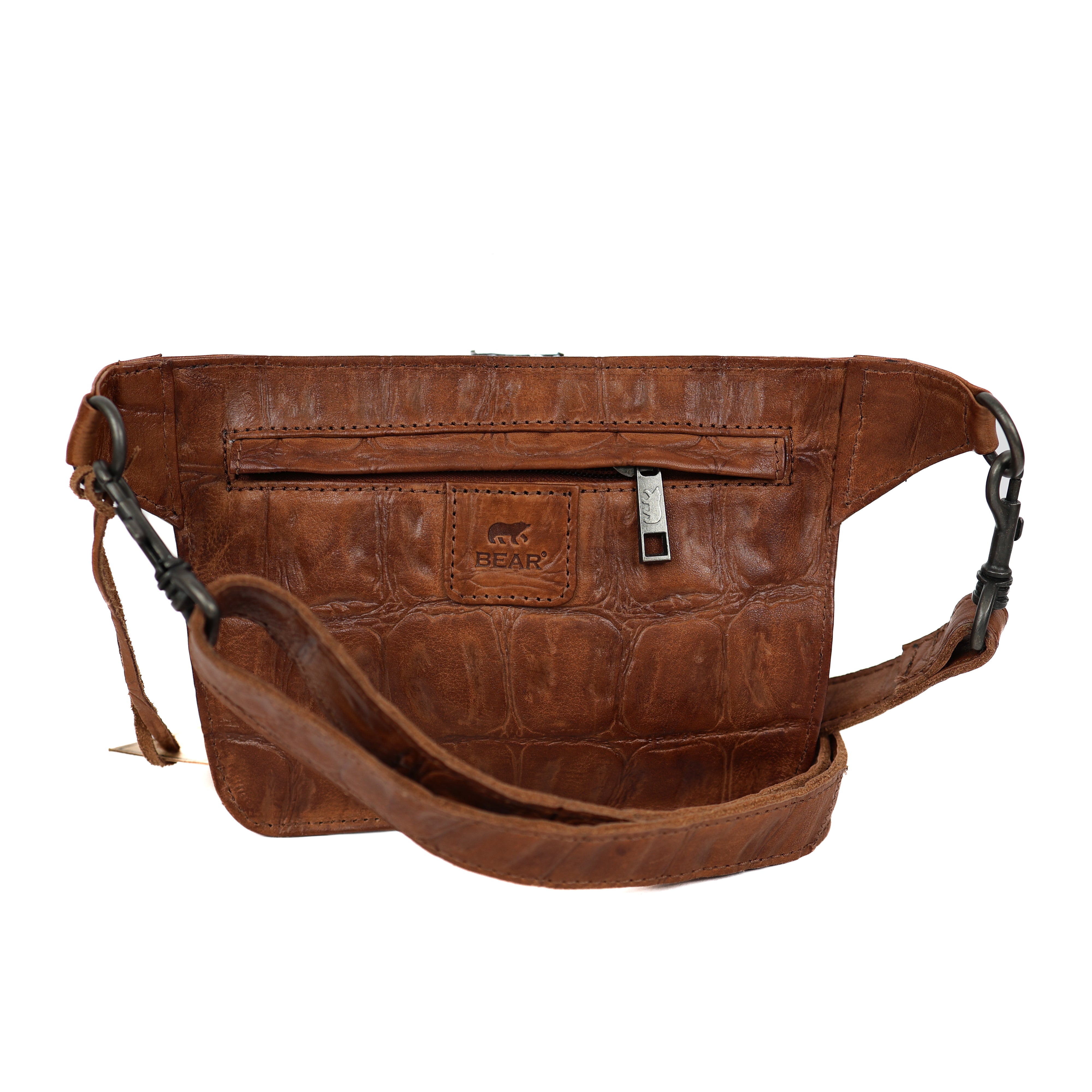 Crossbody tas 'Stef' cognac croco
