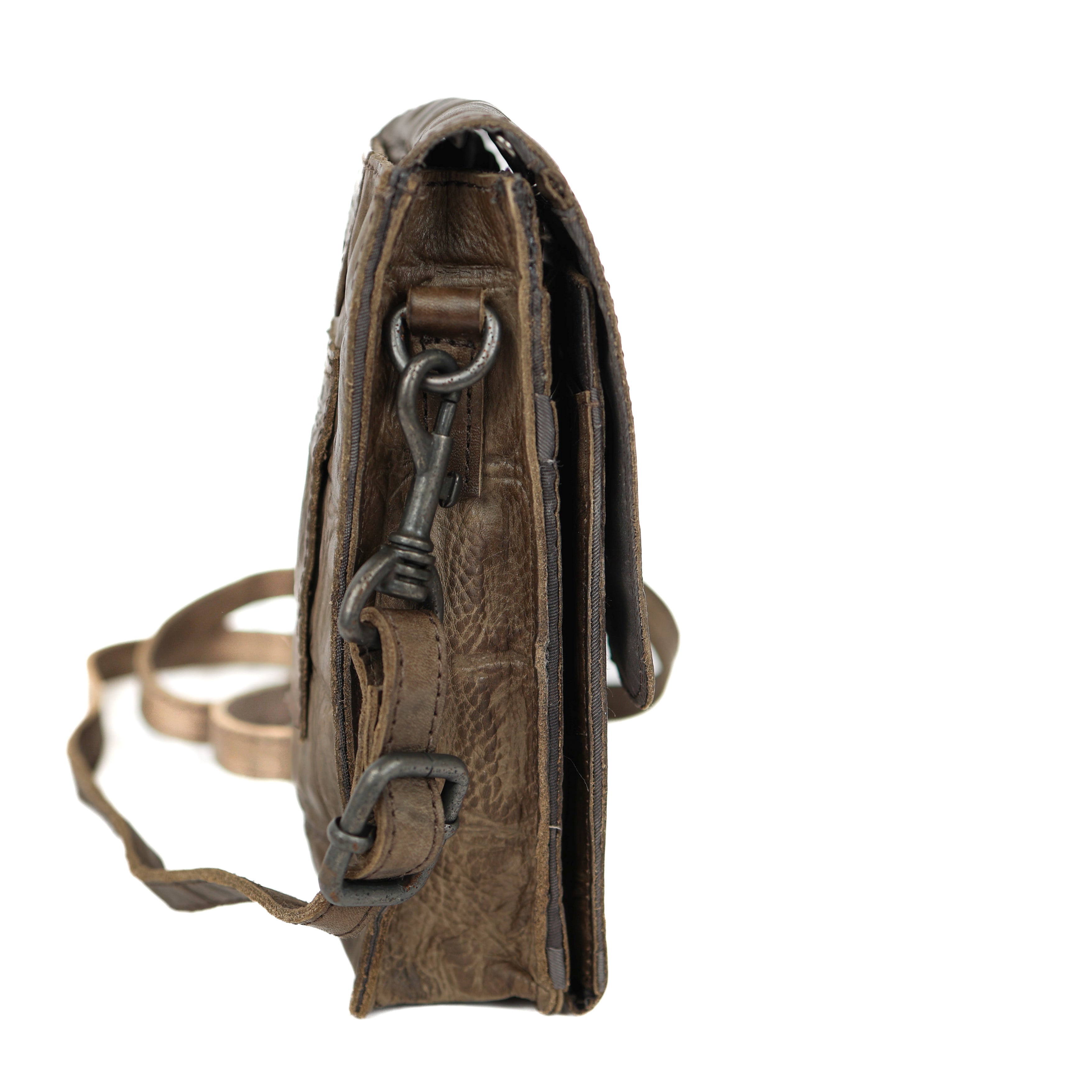 Schoudertasje 'Robbie' Big croco slate