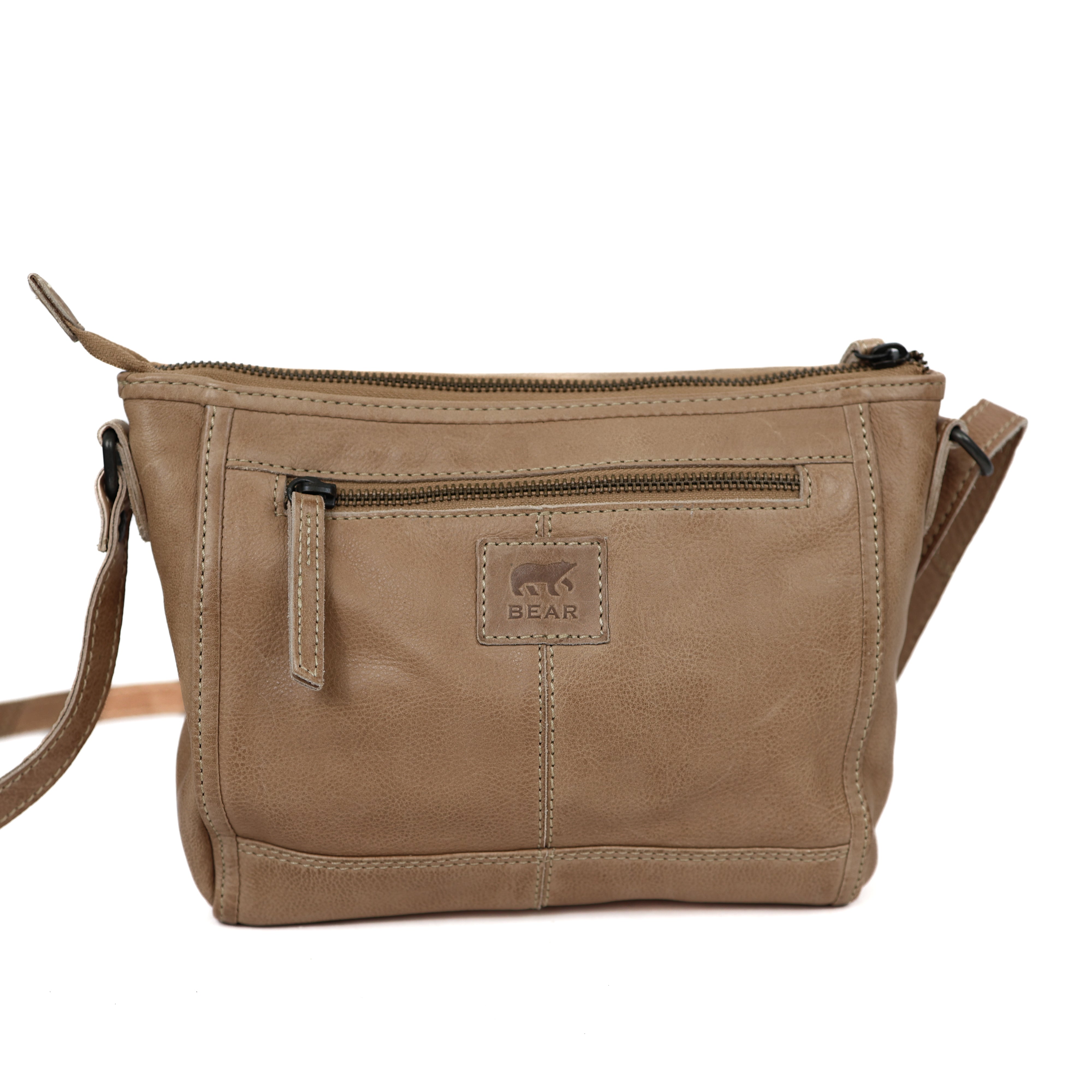 Klein schoudertasje 'Myrna' gevlochten beige