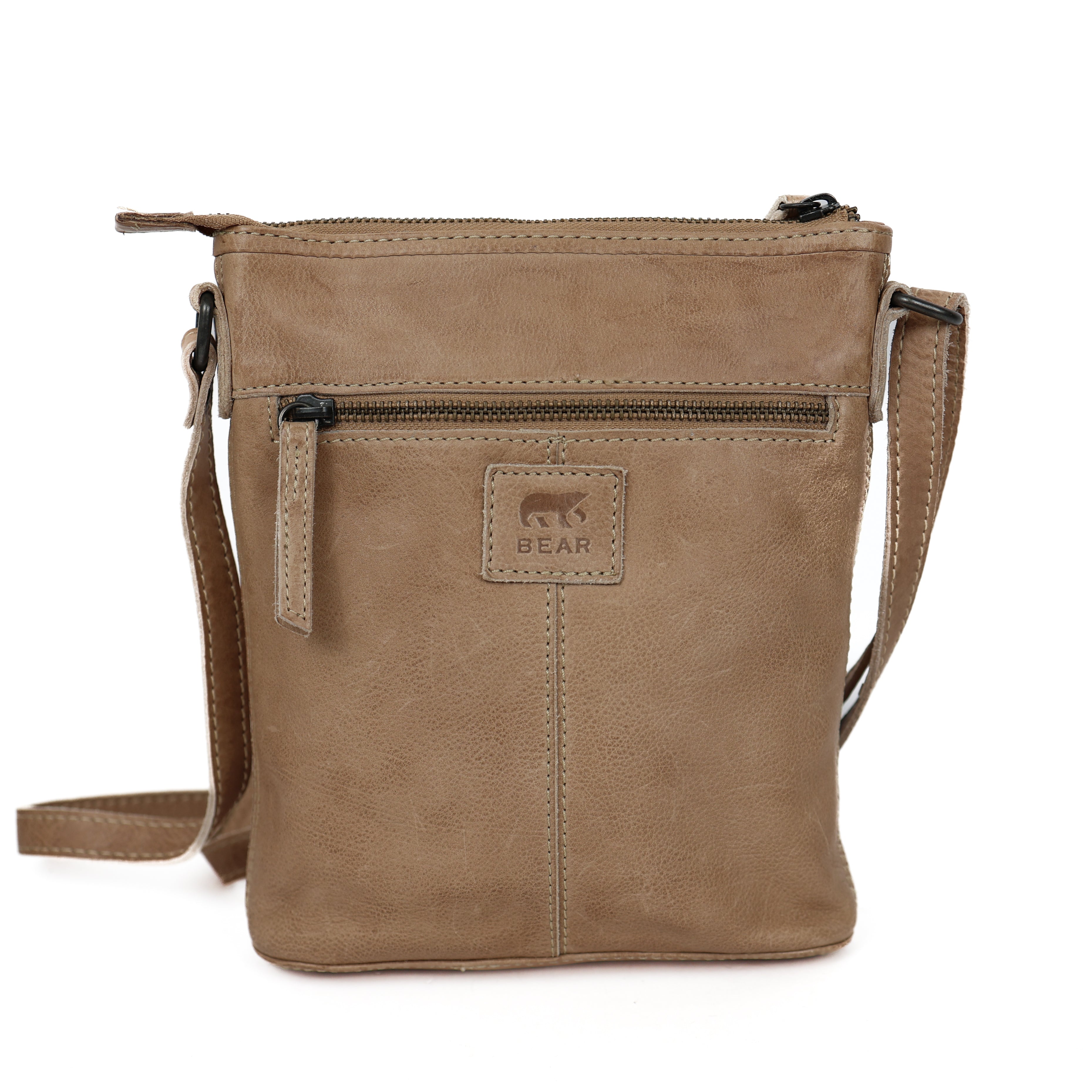 Klein schoudertasje 'Giulia' gevlochten beige