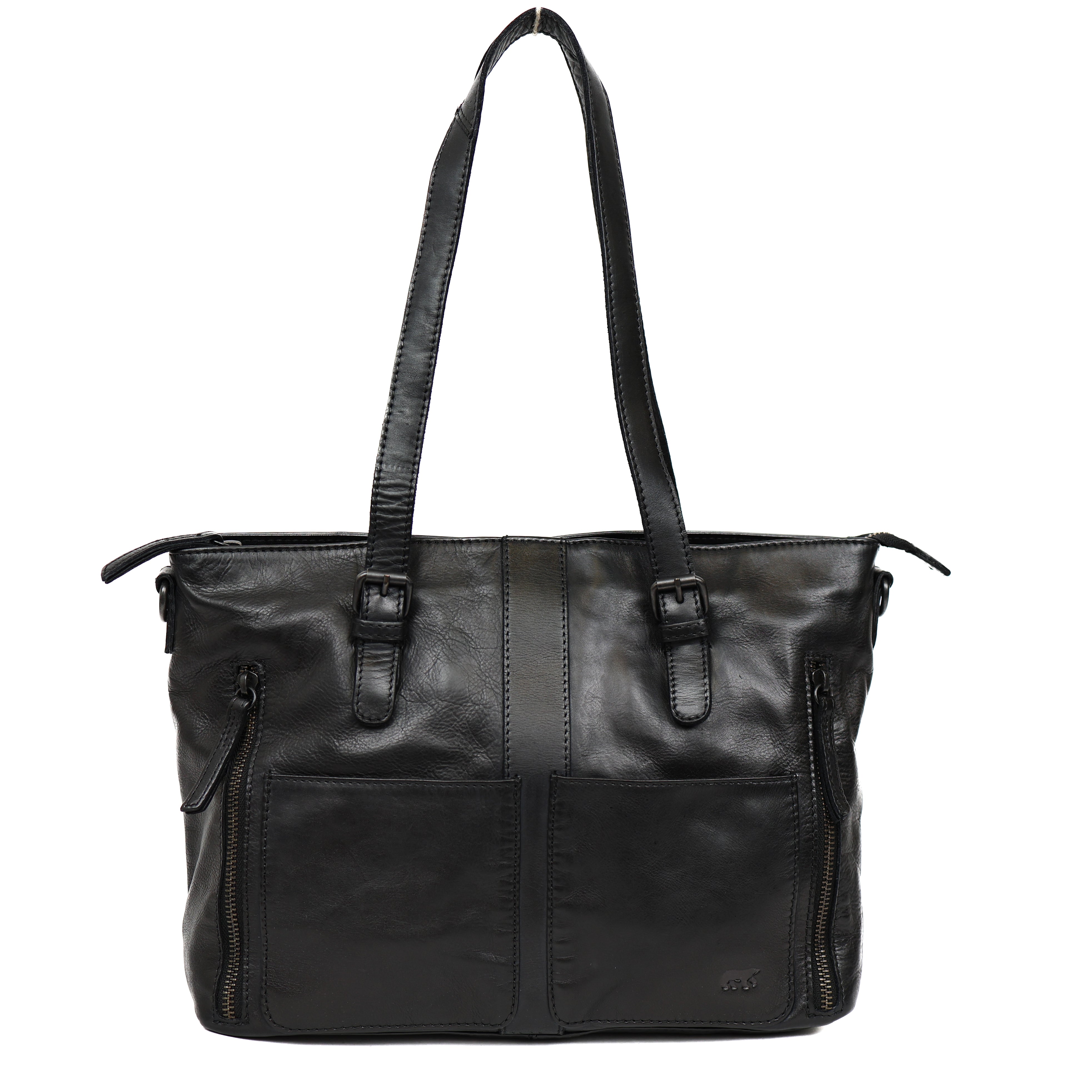 Hand/shoulderbag 'Fleur' black