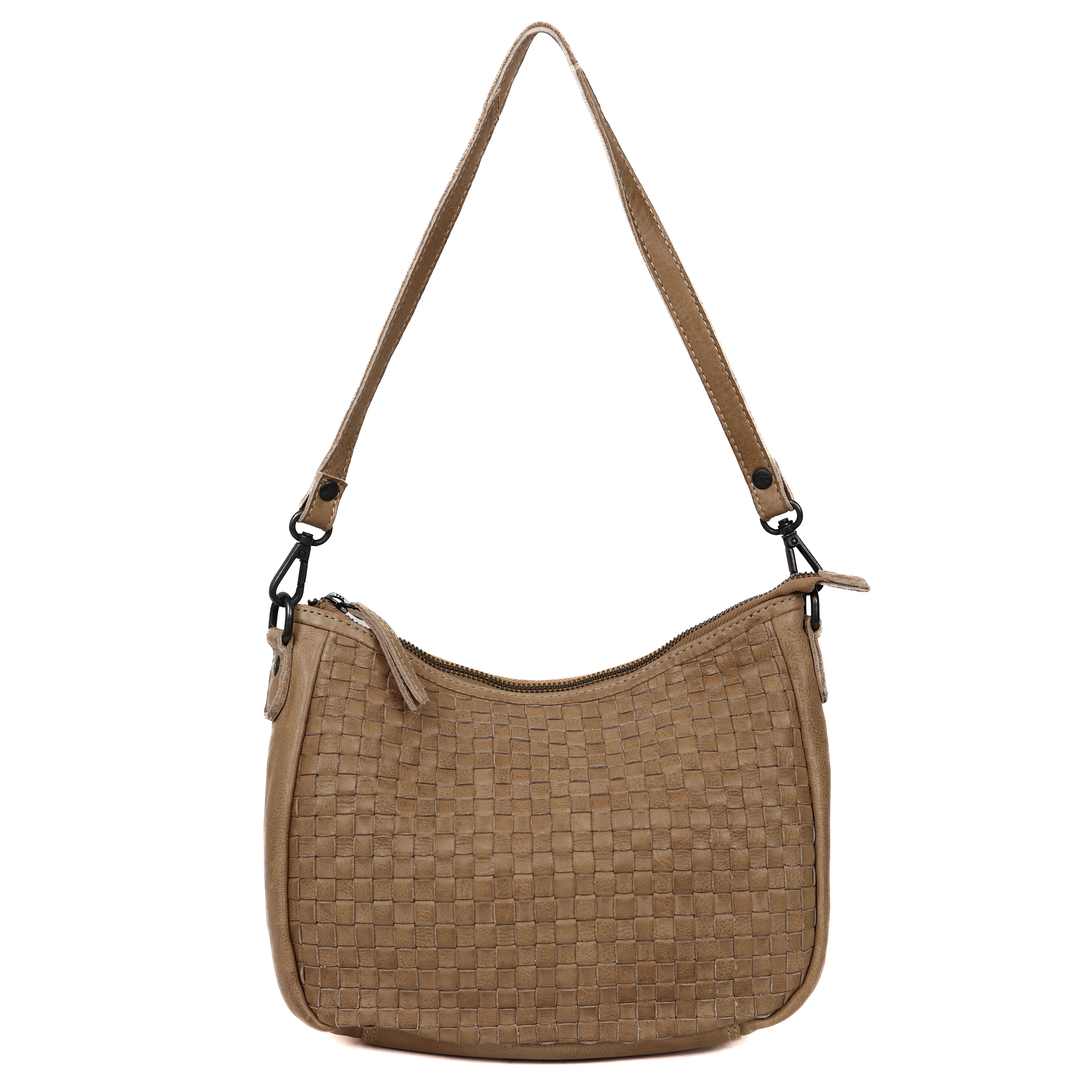 Hand/schoudertasje 'Elvira' gevlochten beige