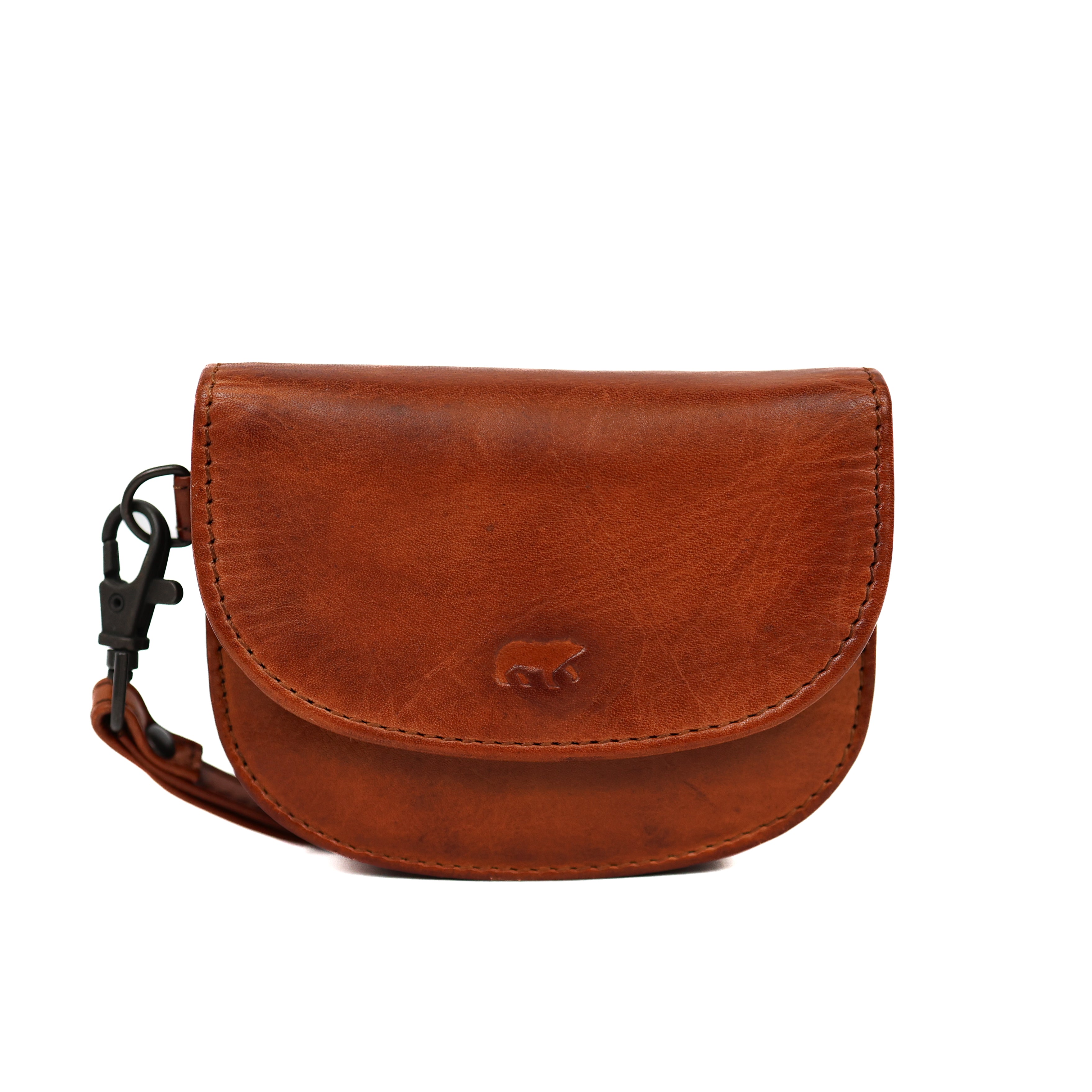 Portemonneetje met polsband 'Eva' cognac