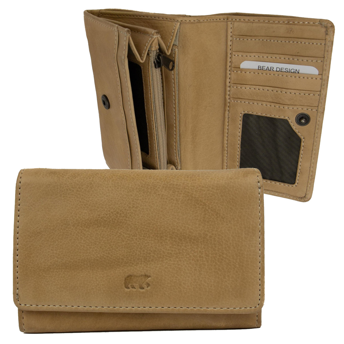 Ladies wallet 'Flappie' beige - CL 15572