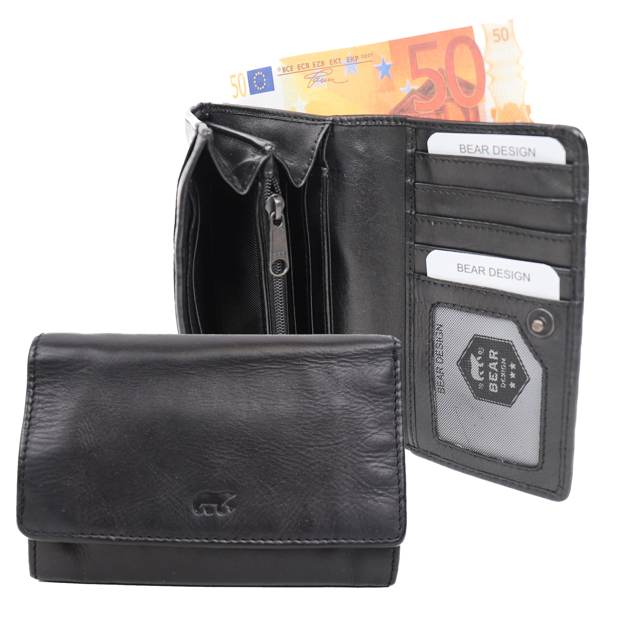 Wrap wallet 'Flappie' black - CL 15572