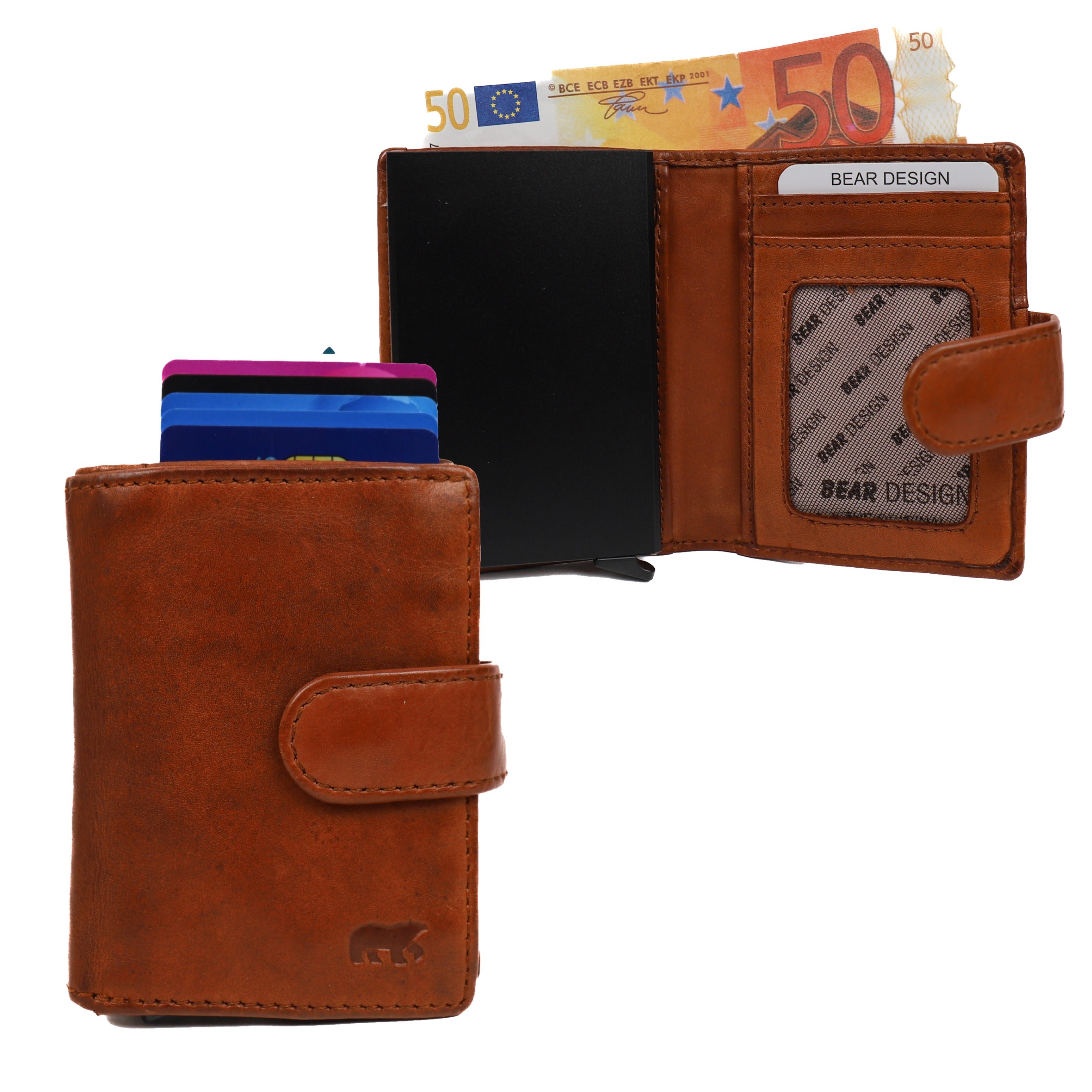 Card holder 'Bobby' cognac - CL 15689