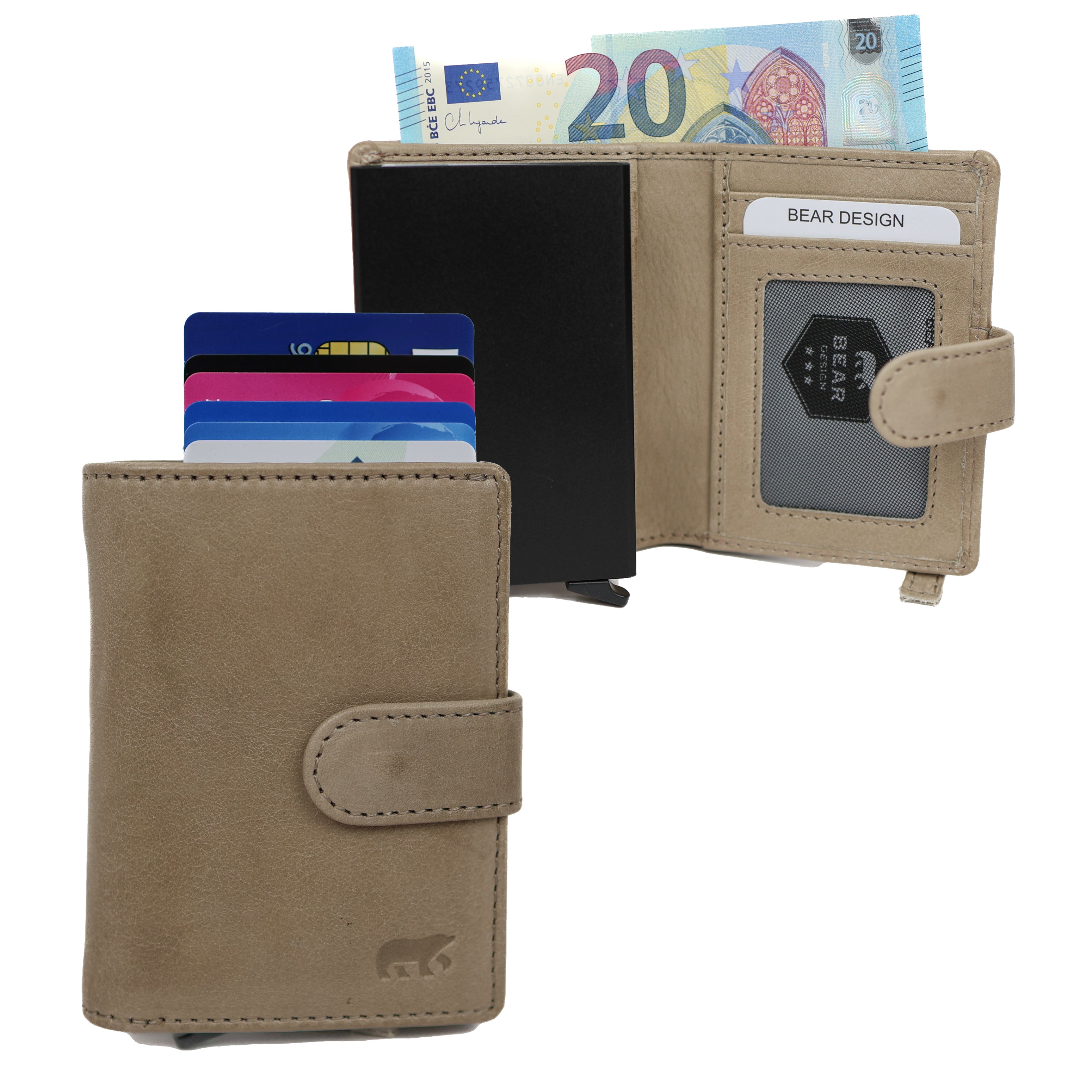 RFID pasjeshouder 'Bobby' silver mink