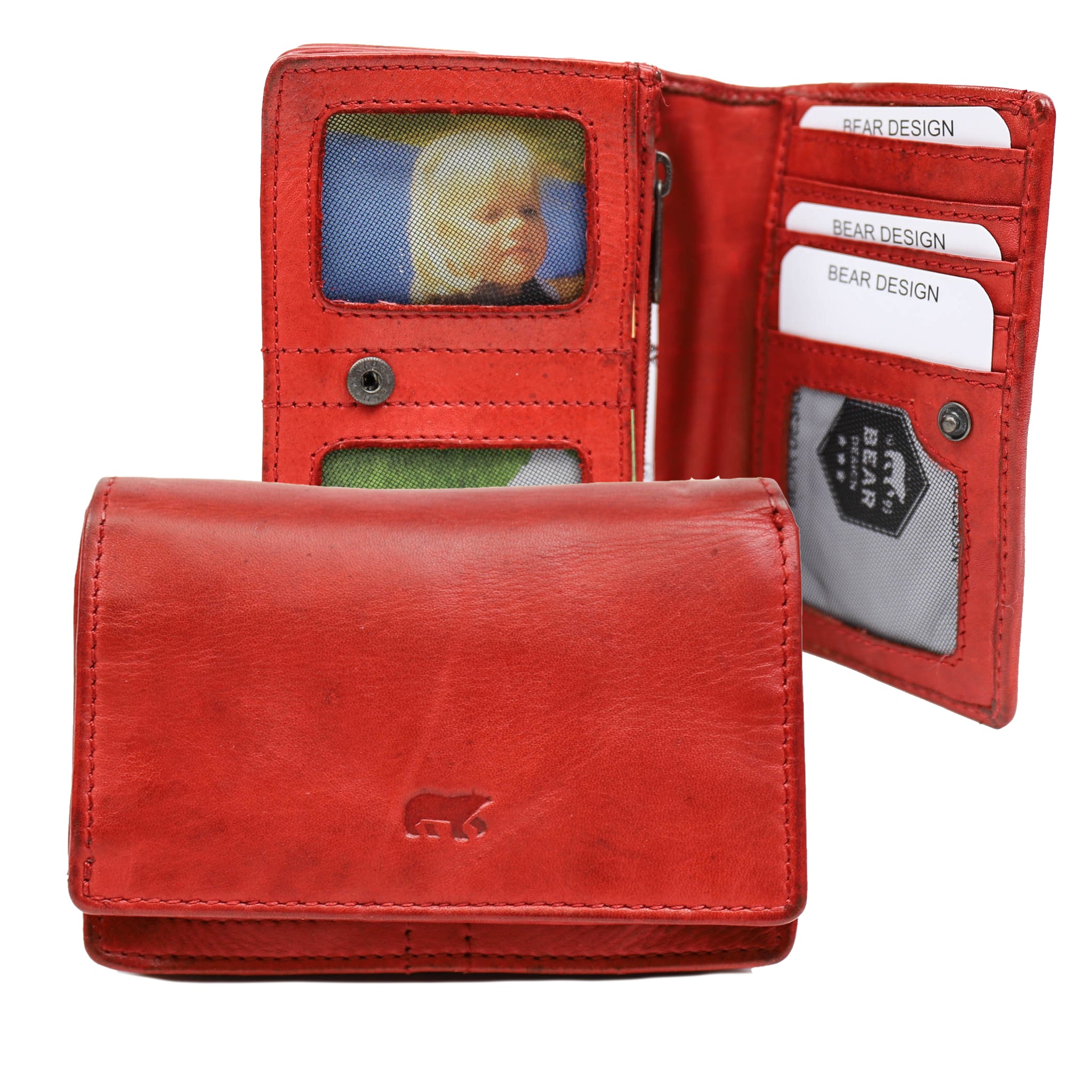 'Nina' red flap wallet