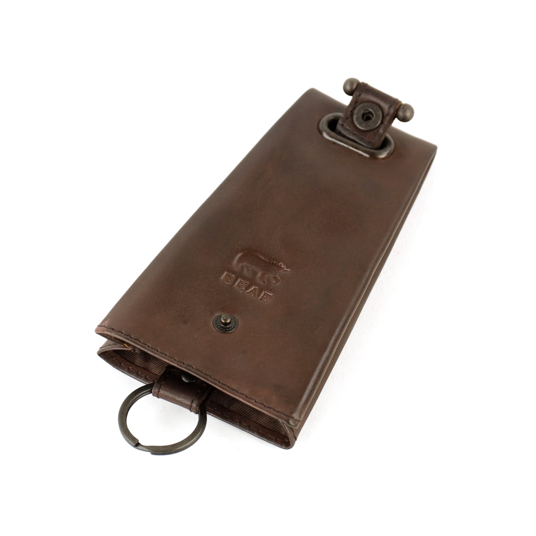Clock key case 'Pablo' dark brown