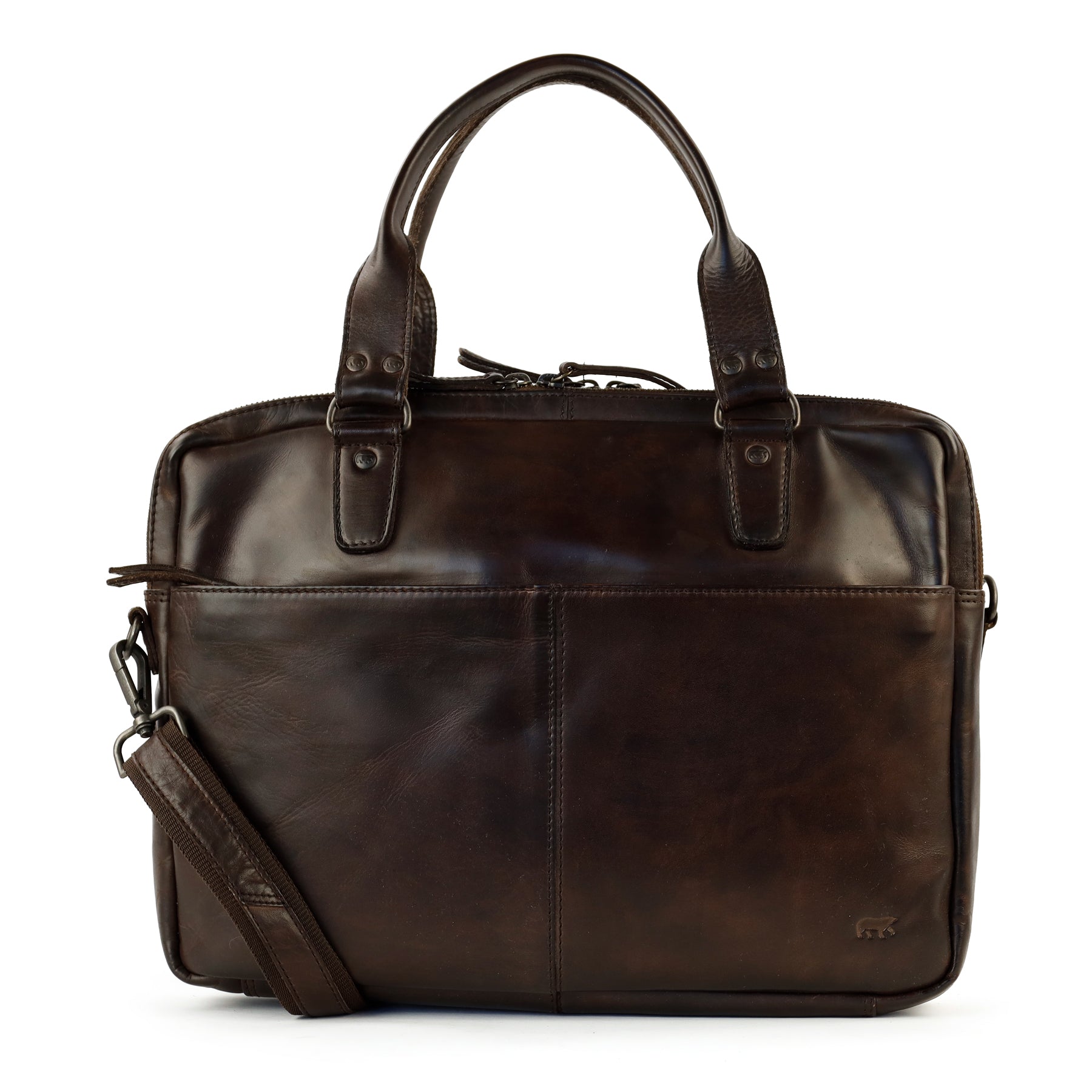 Kleine laptoptas 'Teun' donkerbruin