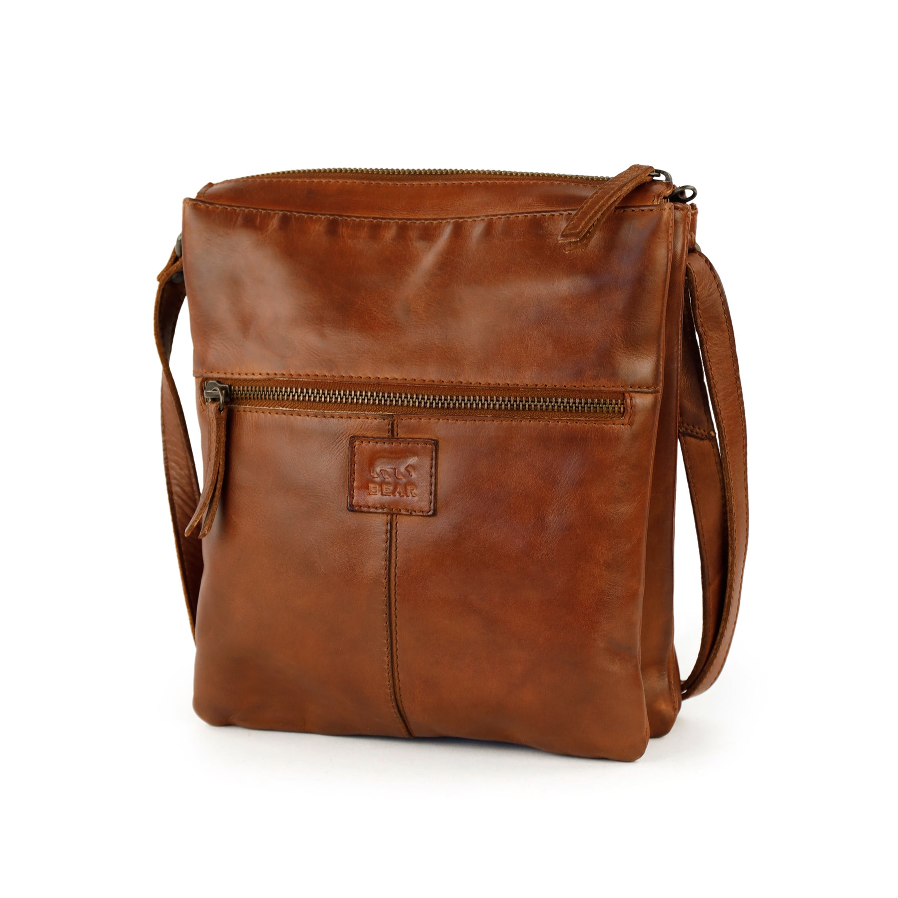 Middelmaat schoudertas 'Joyce' cognac