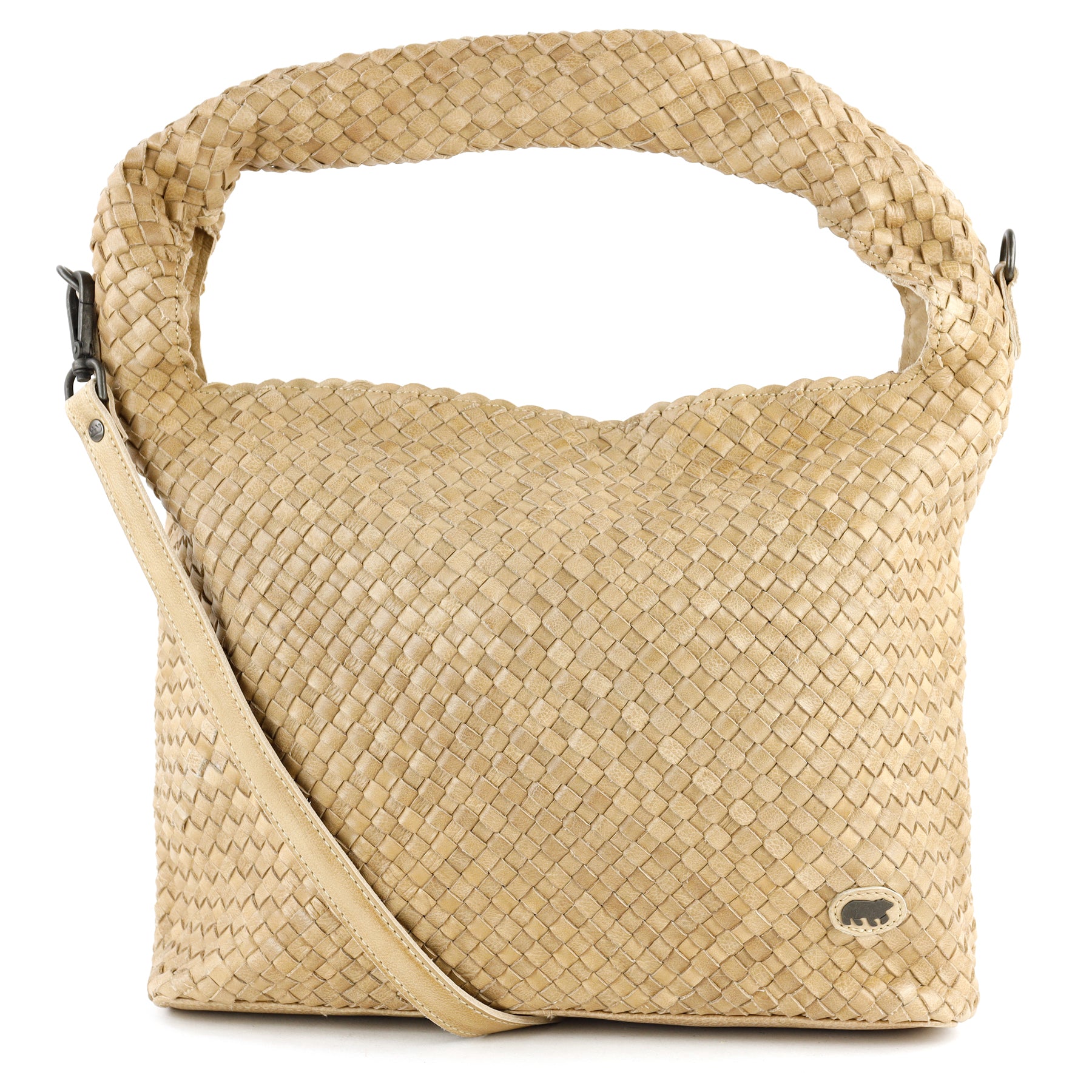 Gevlochten buidel-/schoudertas 'Lauraine' beige