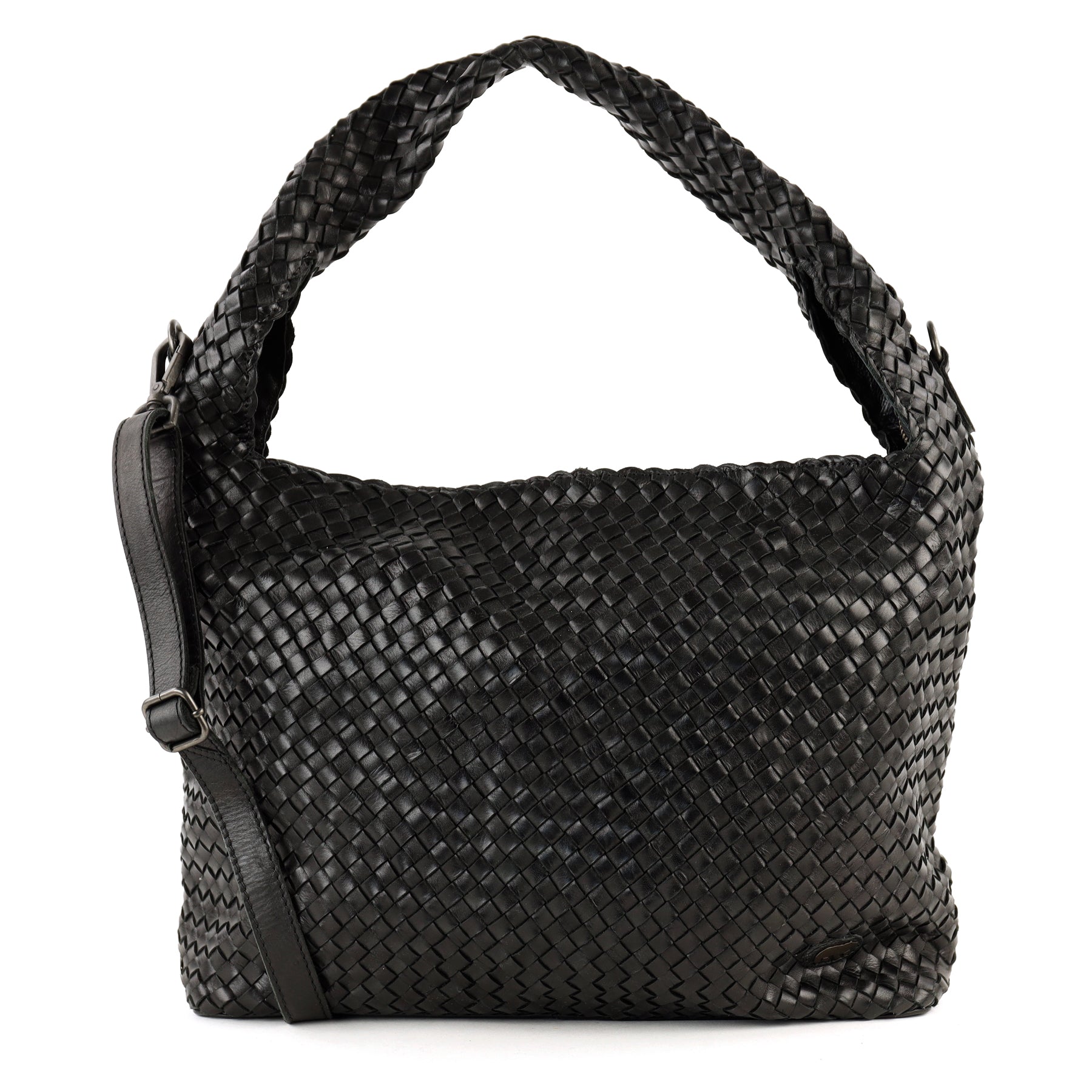 Braided pouch/shoulder bag 'Lauraine' black