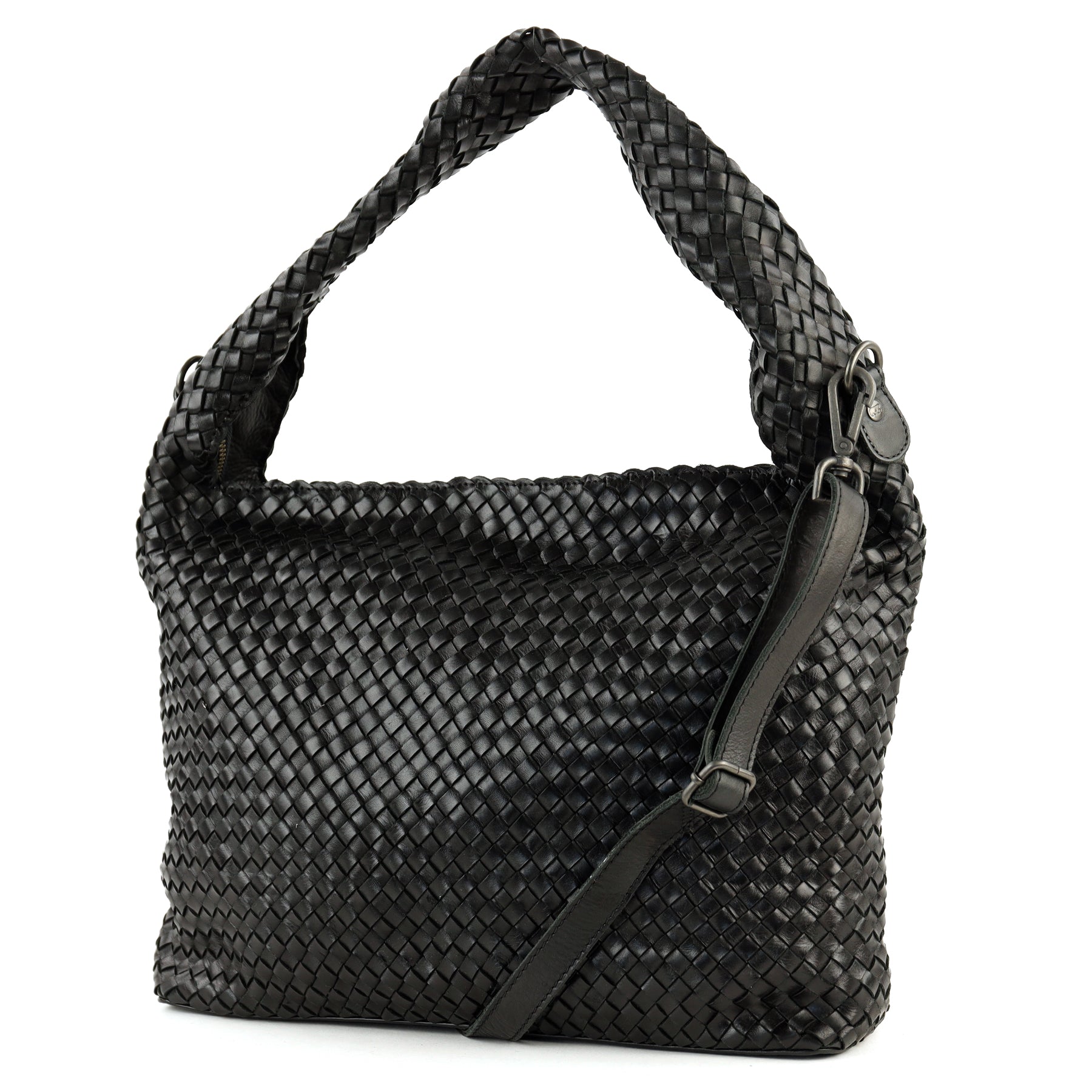 Braided pouch/shoulder bag 'Lauraine' black