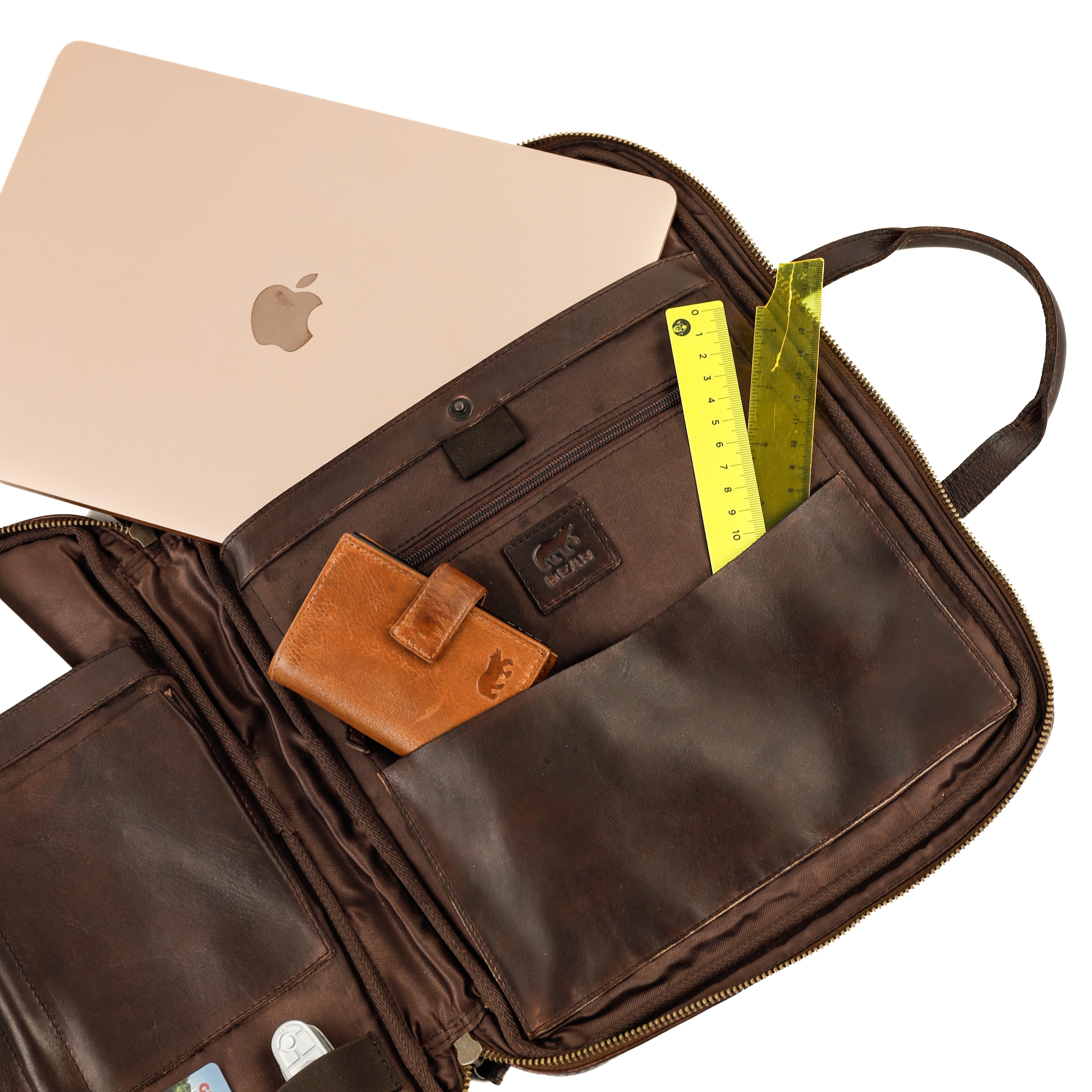 Compact briefcase 'Cleo' dark brown