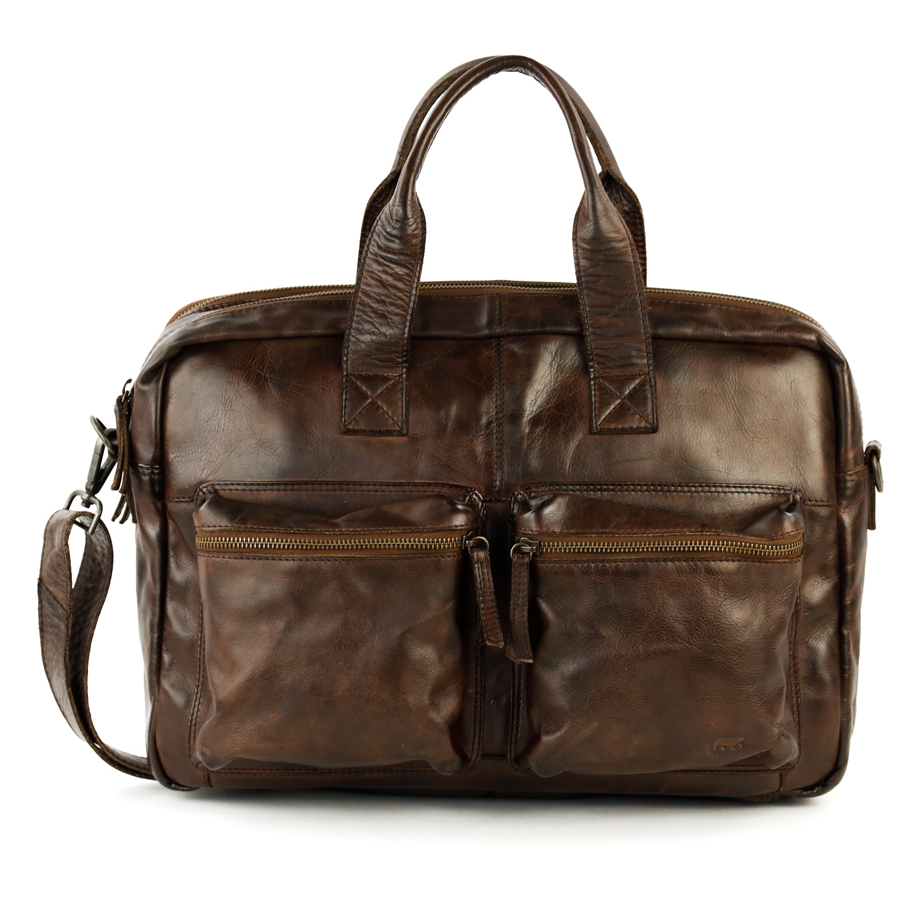 Weekender/laptoptas 15.6" 'Lou' donkerbruin