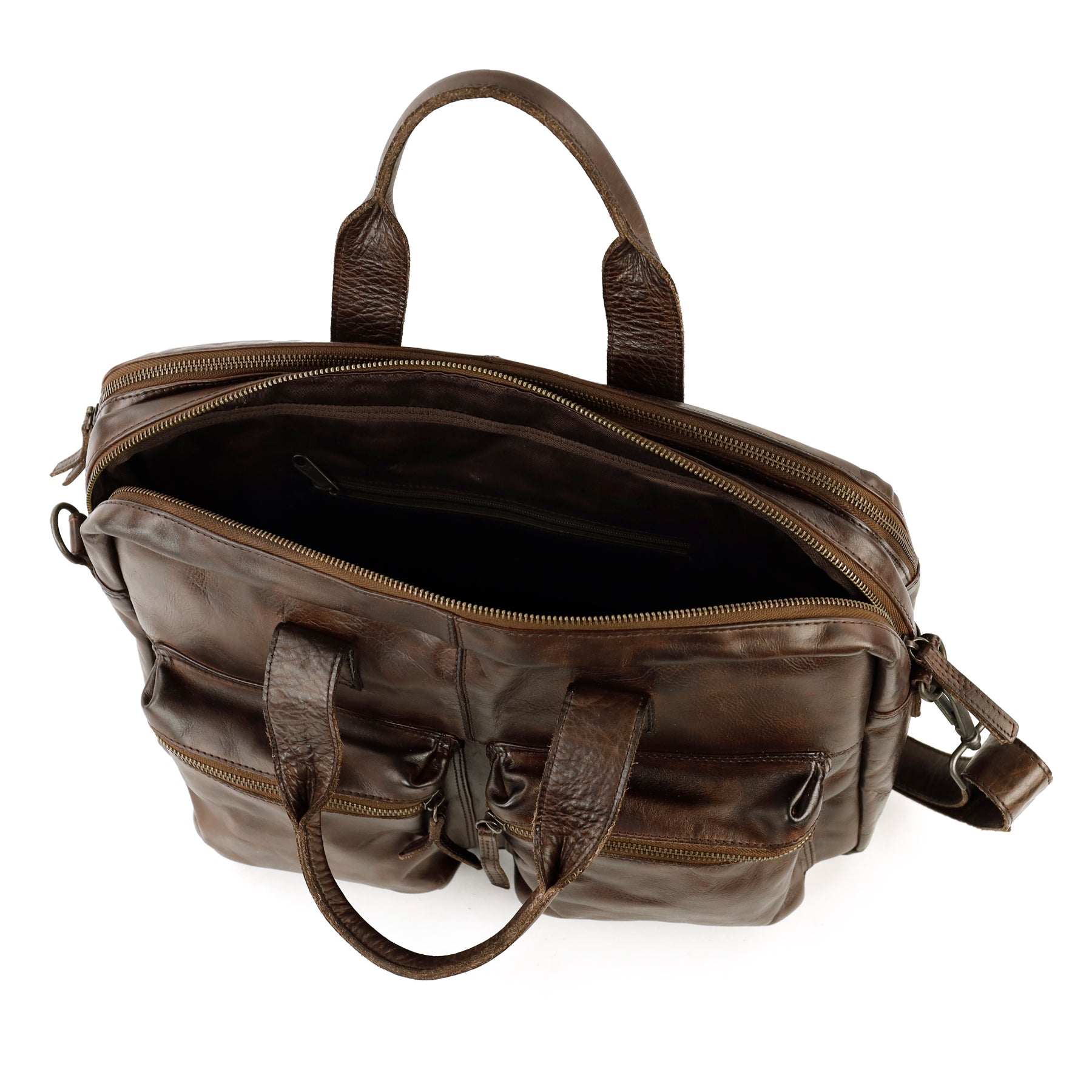 Weekender/laptop bag 15.6" 'Lou' dark brown