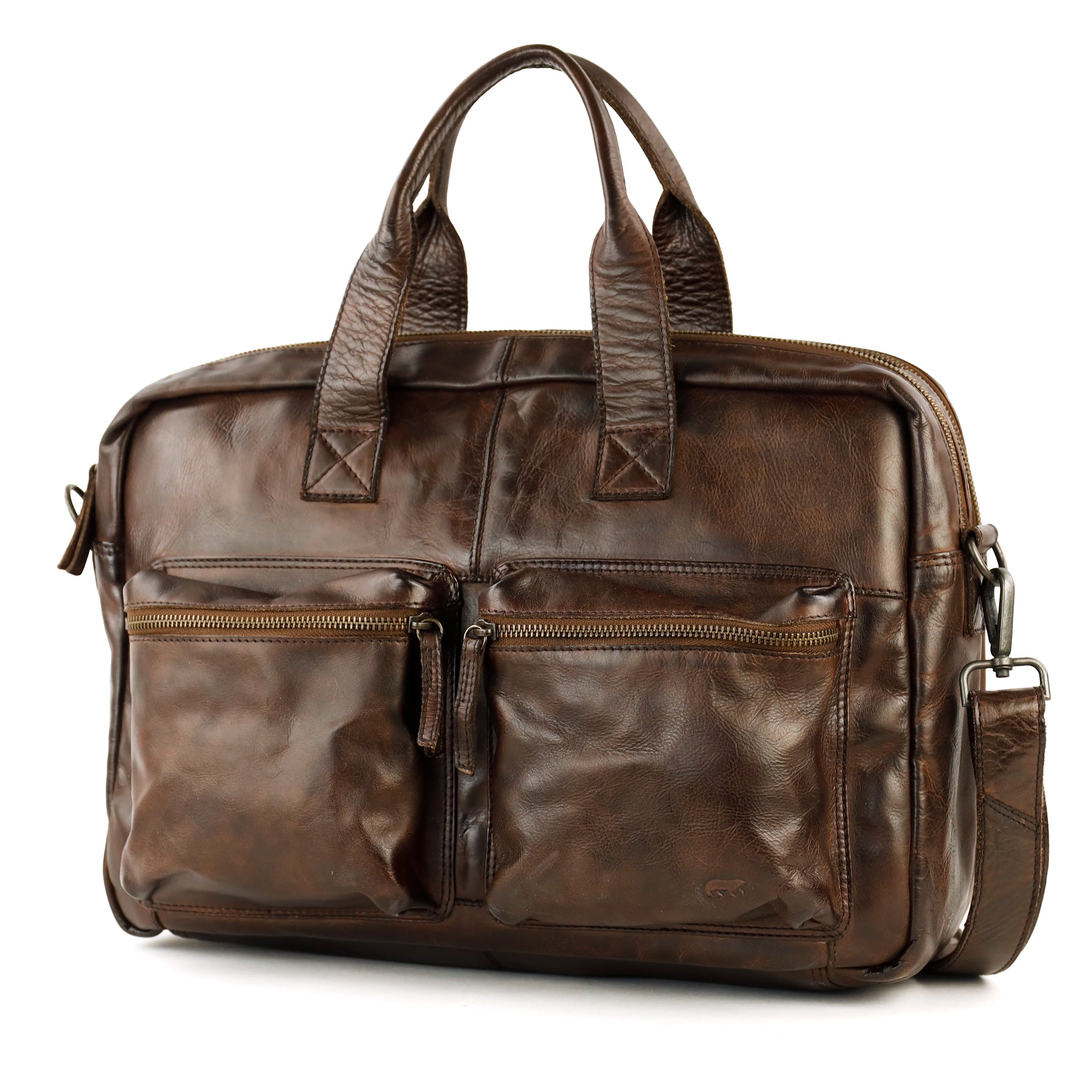 Weekender/laptoptas 15.6" 'Lou' donkerbruin