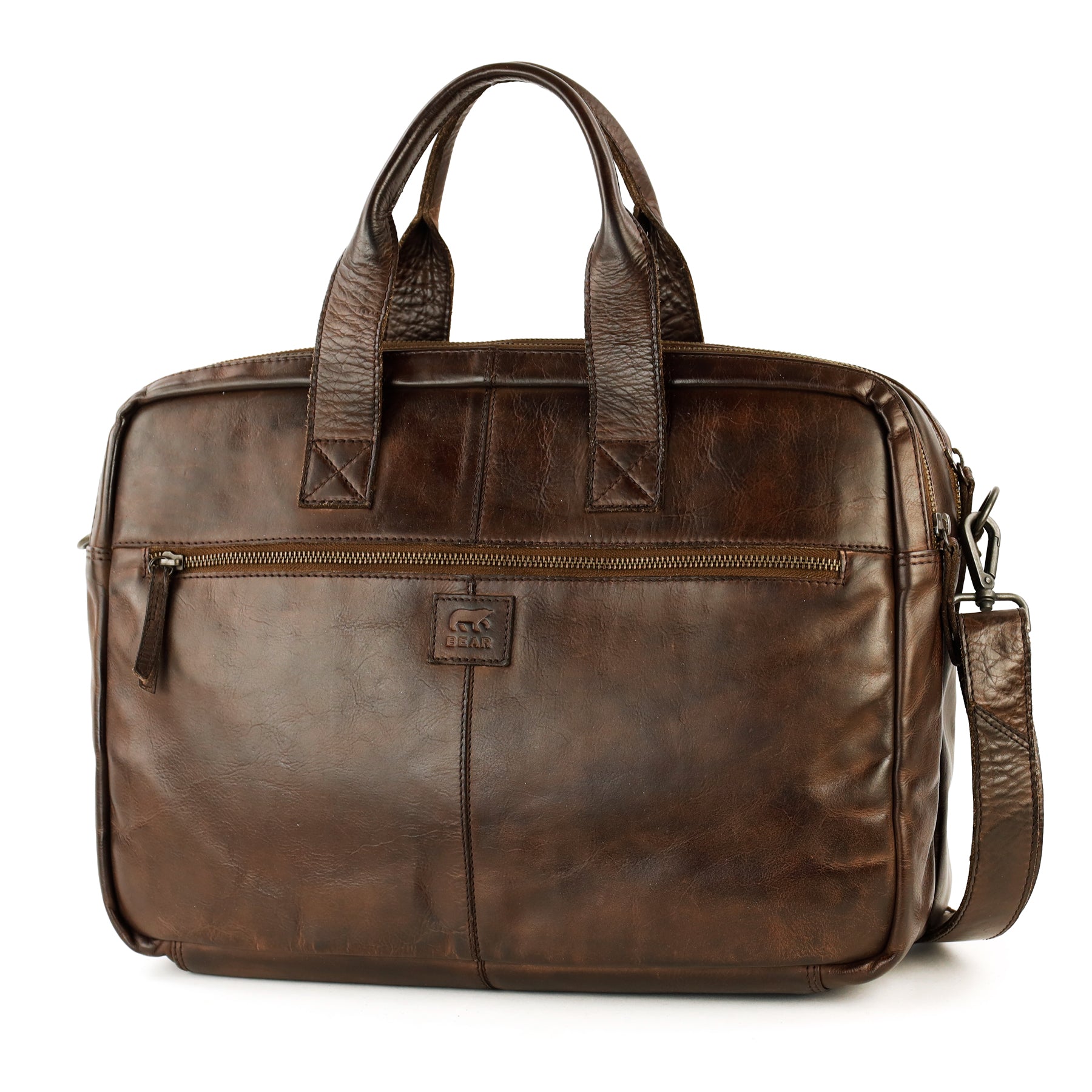 Weekender/laptop bag 15.6" 'Lou' dark brown