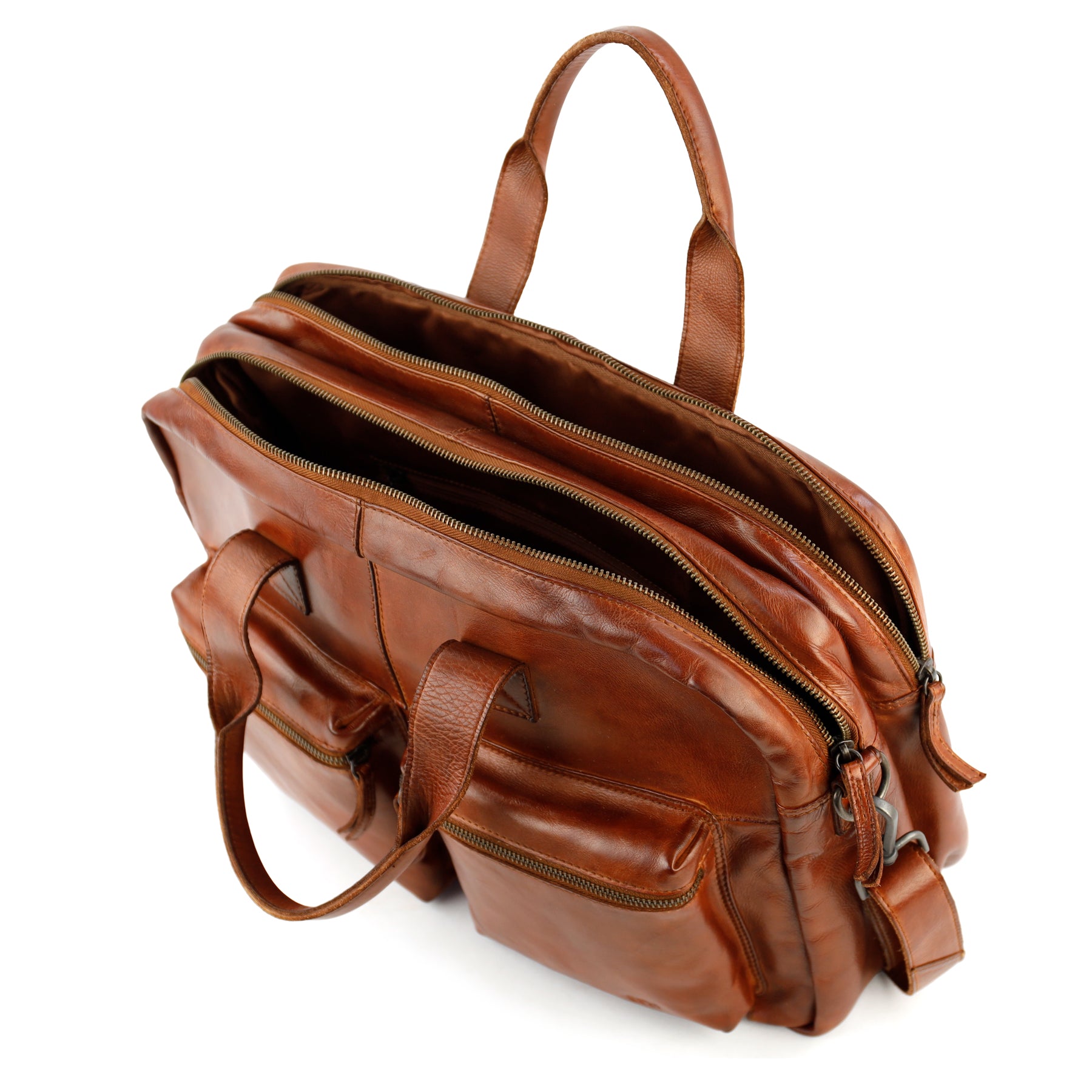 Weekender/laptoptas 15.6" 'Lou' cognac