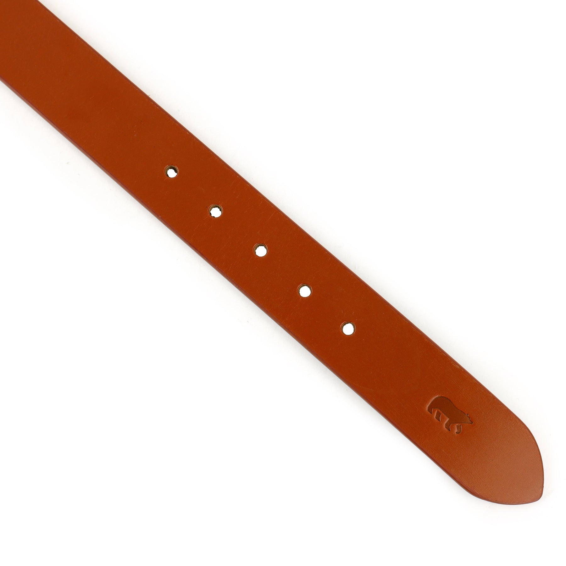 Brede lederen broekriem 'Julian' cognac 3.5 cm