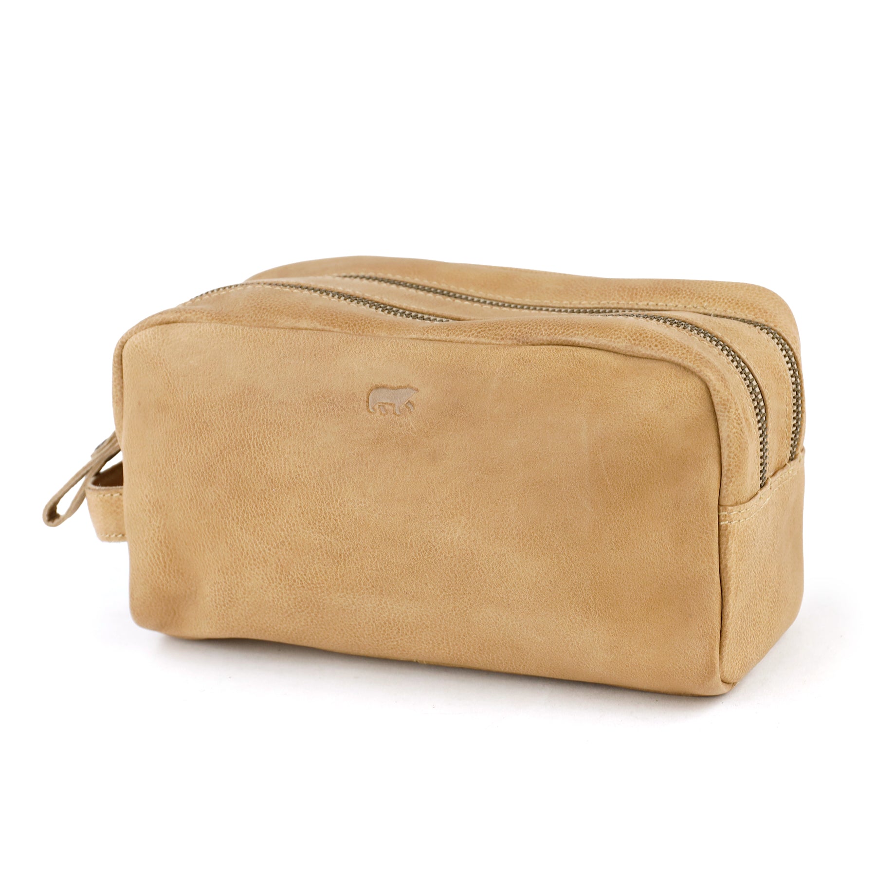 Toilettas met dubbel vak 'Bo' beige