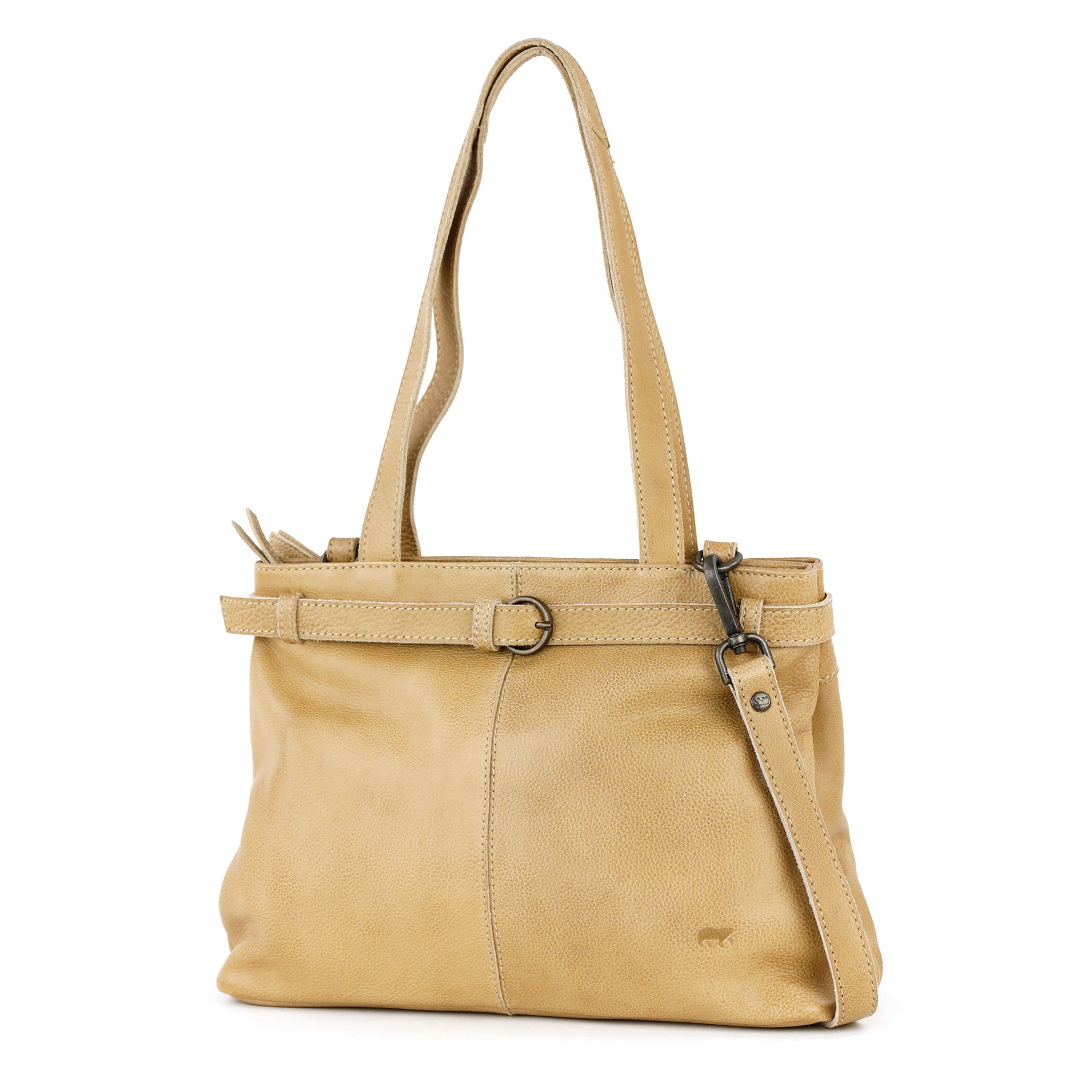 Hand/shoulder bag with buckle 'Evi' beige