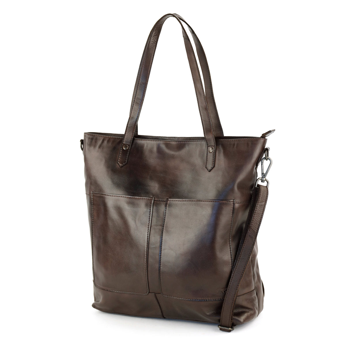 Ruime shopper/schoudertas met laptopvak - 'Claire' donkerbruin